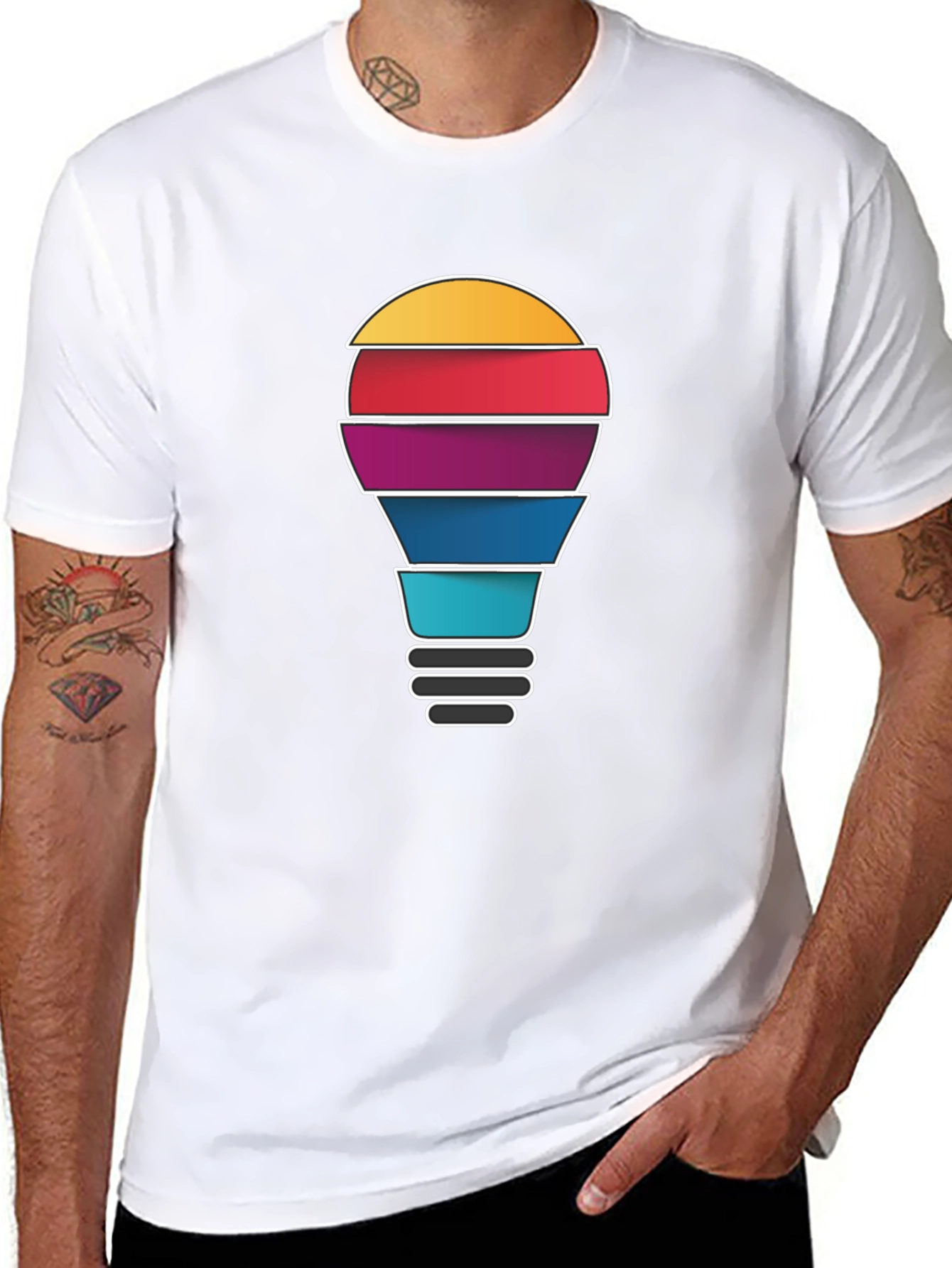 Creative Idea Light Bulb Graphic T-Shirt
