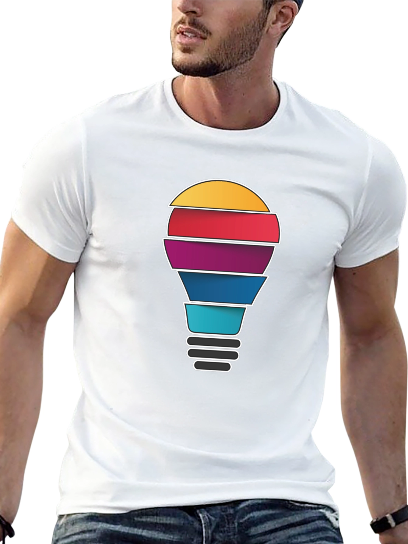 Creative Idea Light Bulb Graphic T-Shirt