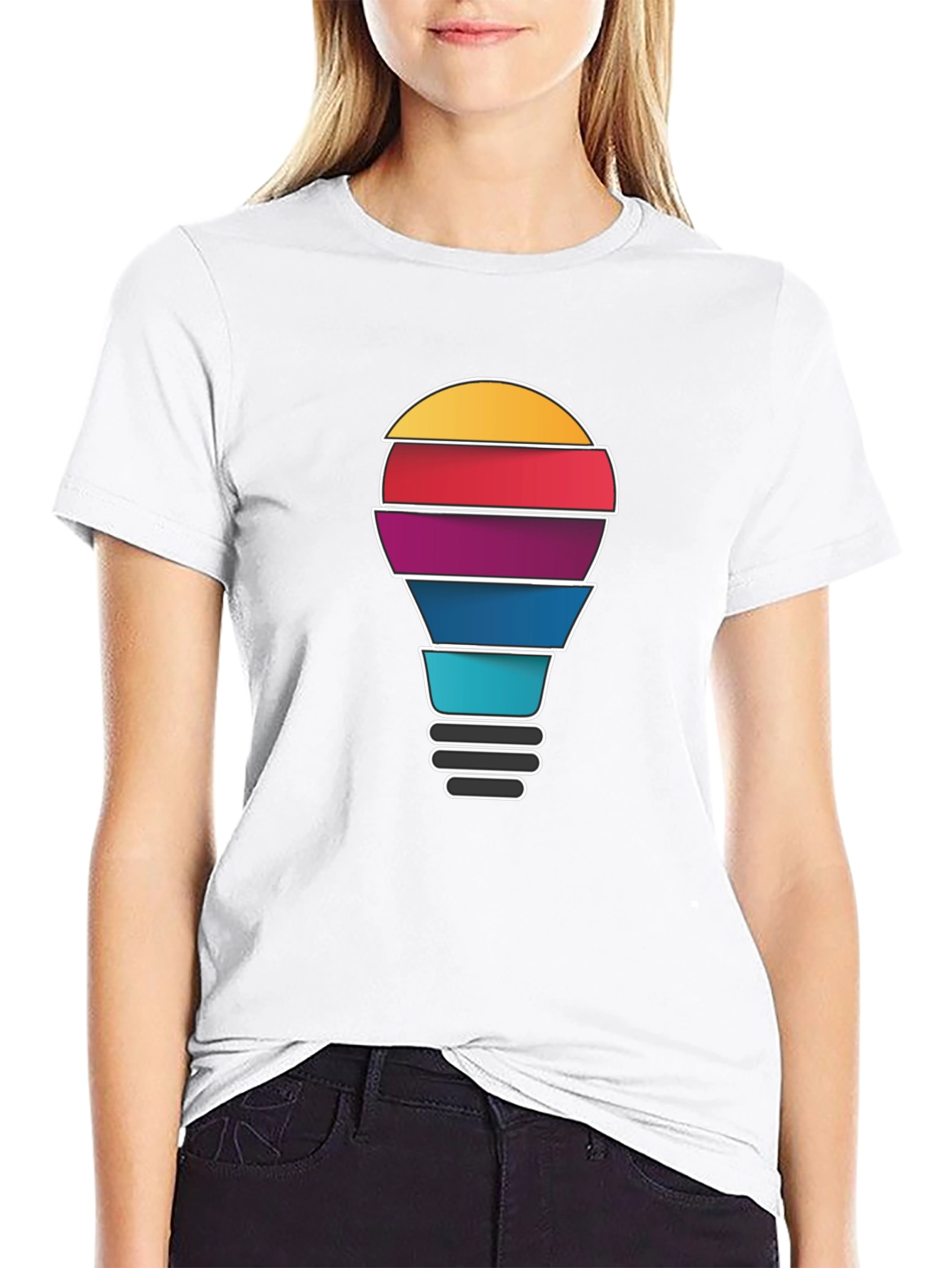 Creative Idea Light Bulb Graphic T-Shirt