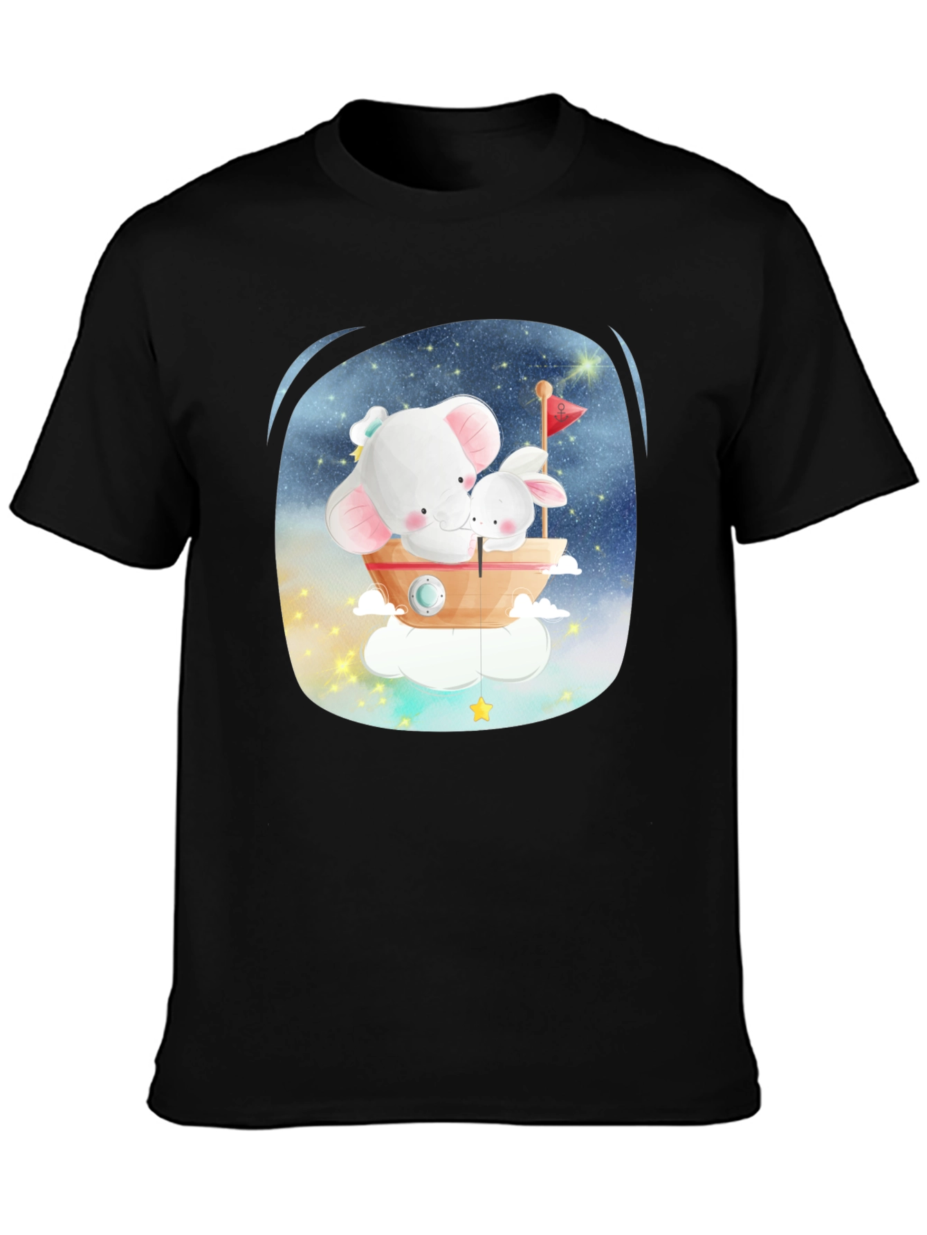 Cute Elephant & Bunny T-Shirt - Dreamy Design