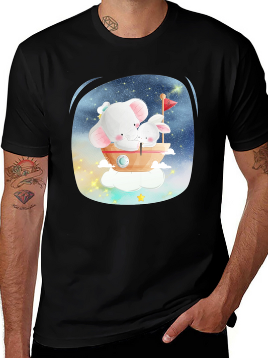 Cute Elephant & Bunny T-Shirt - Dreamy Design