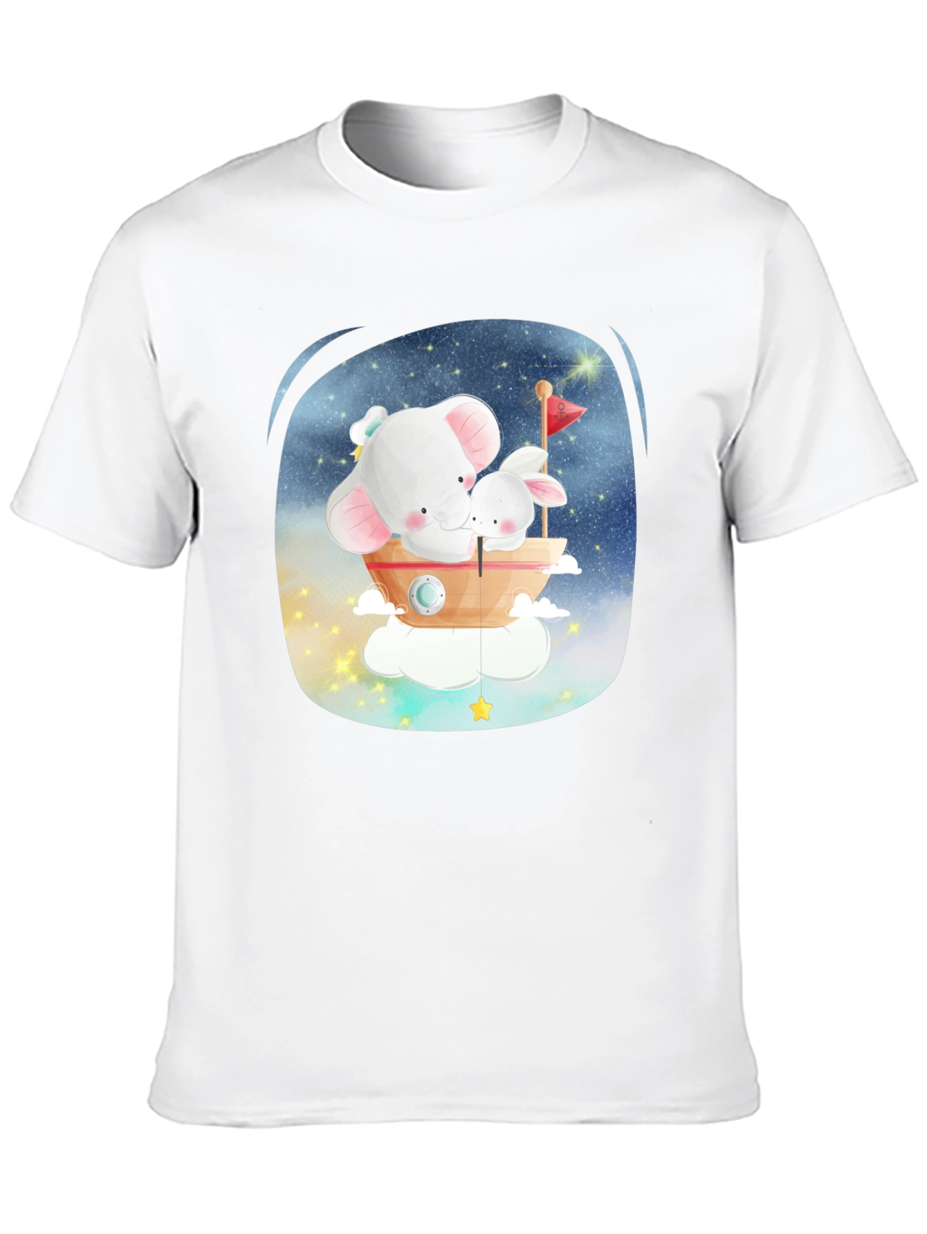 Cute Elephant & Bunny T-Shirt - Dreamy Design