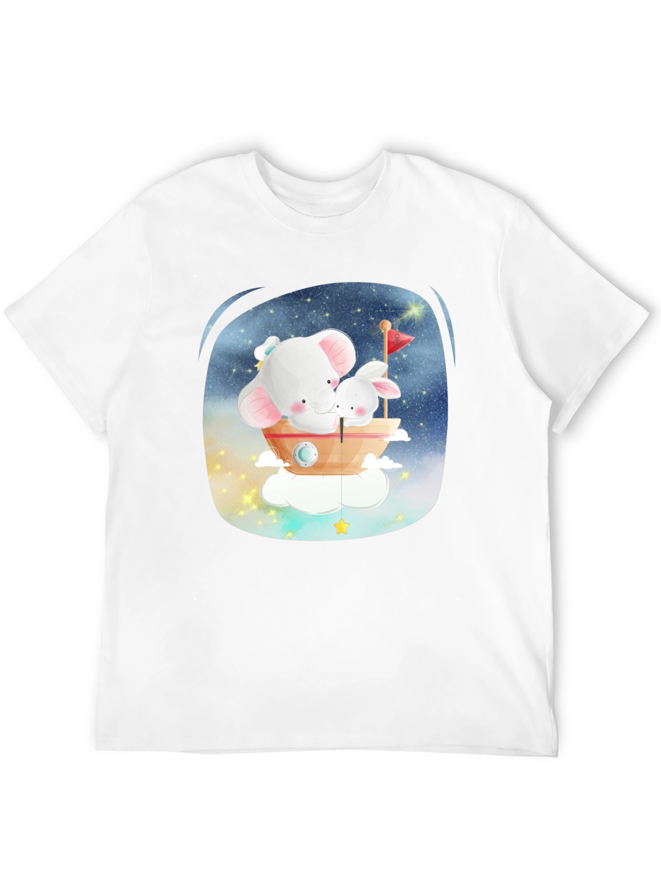 Cute Elephant & Bunny T-Shirt - Dreamy Design