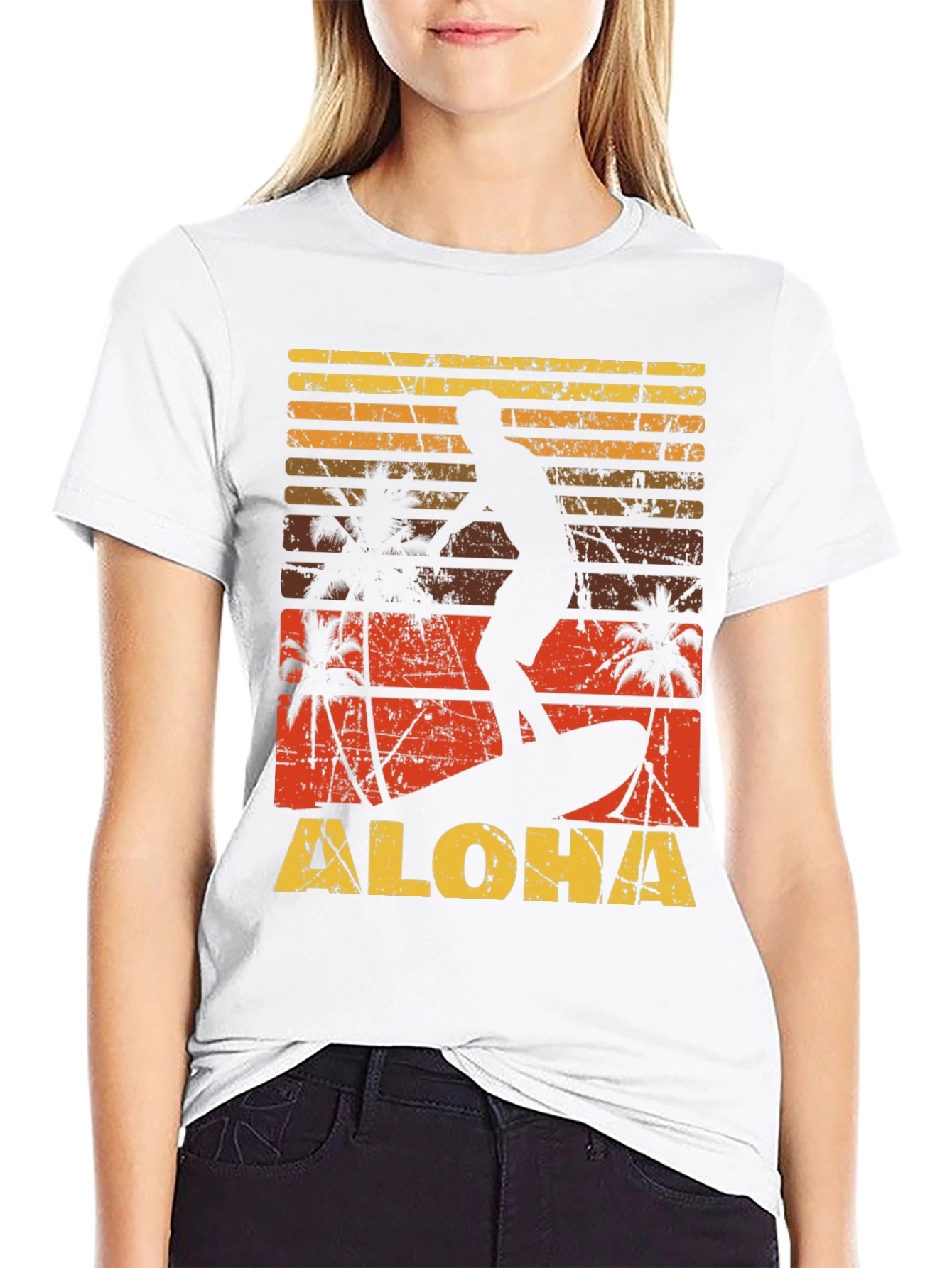 Retro Aloha Surfer Graphic Tee - Beach Vibes