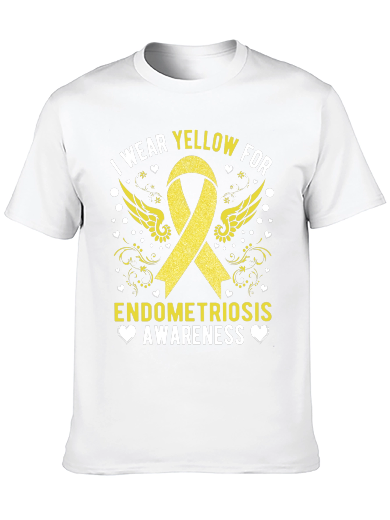 Endometriosis Awareness T-Shirt - Yellow Ribbon Support