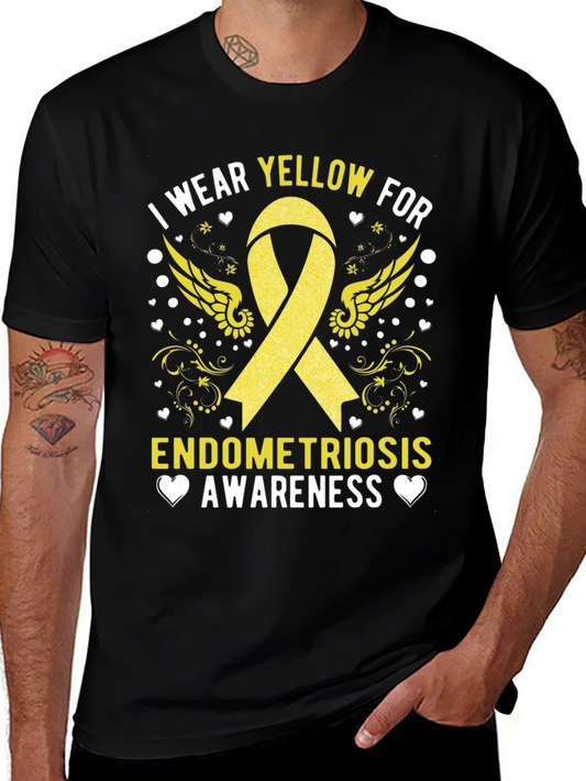 Endometriosis Awareness T-Shirt - Yellow Ribbon Support