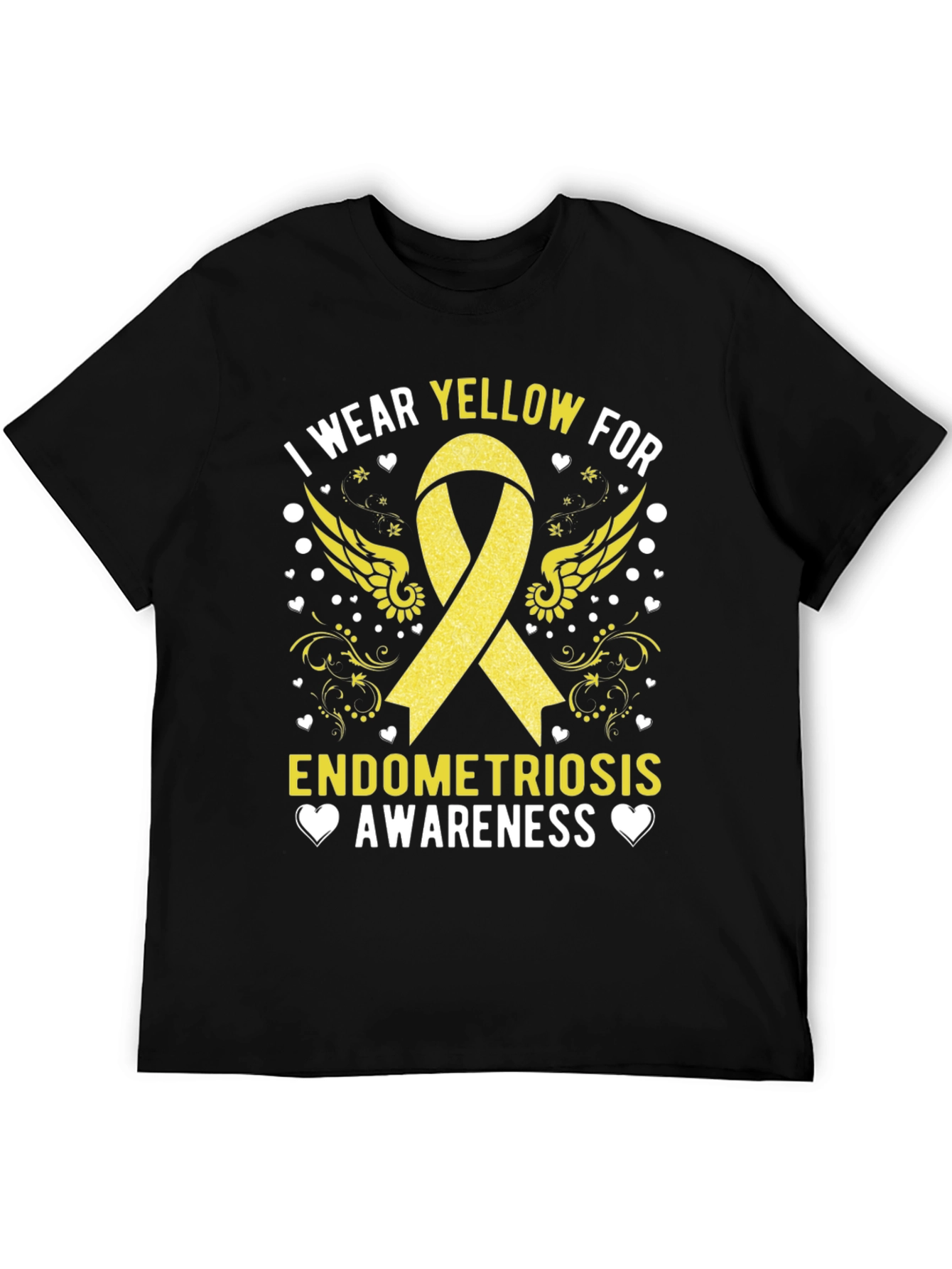 Endometriosis Awareness T-Shirt - Yellow Ribbon Support