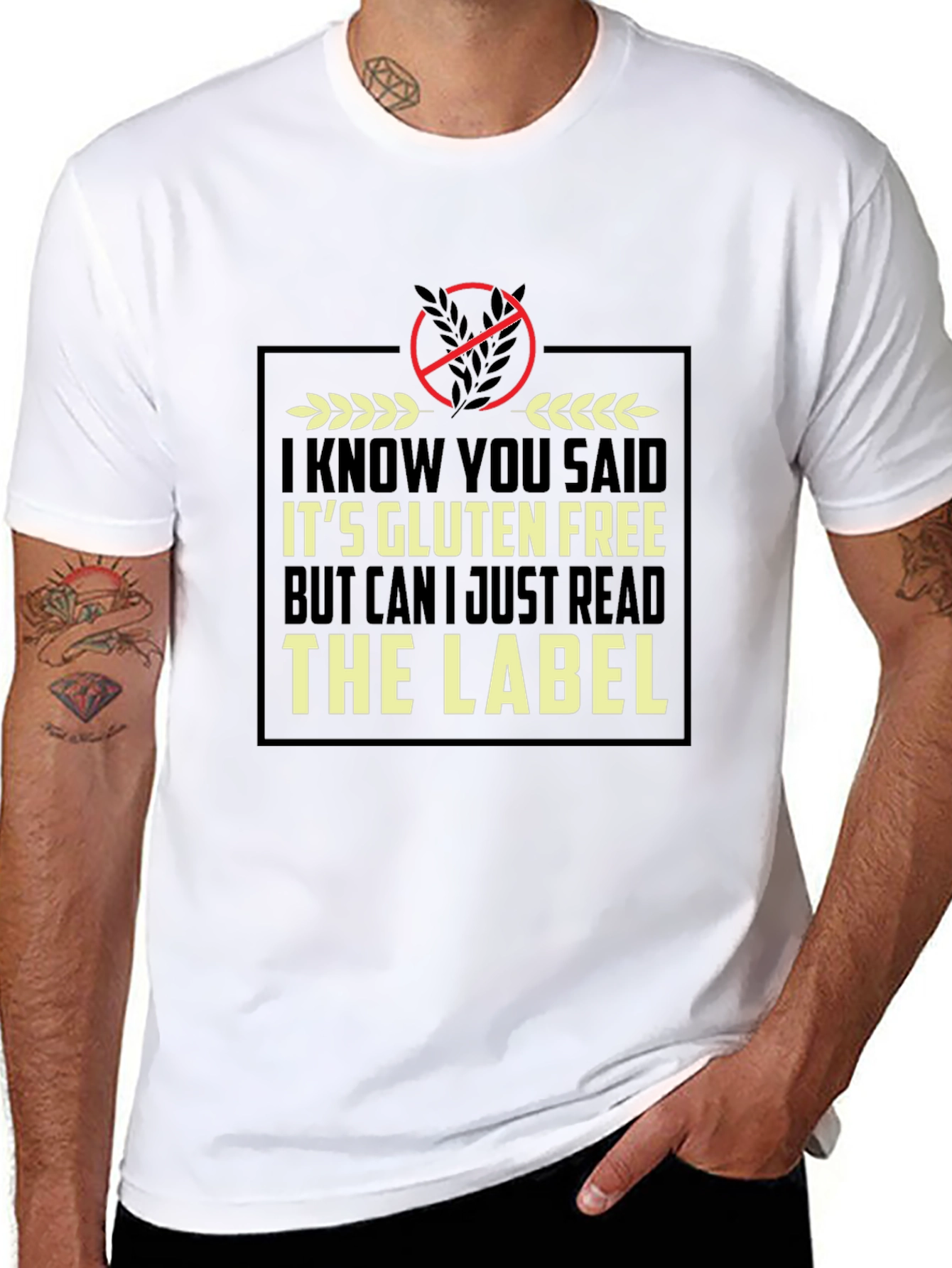 Gluten Free Humor T-Shirt - Read the Label