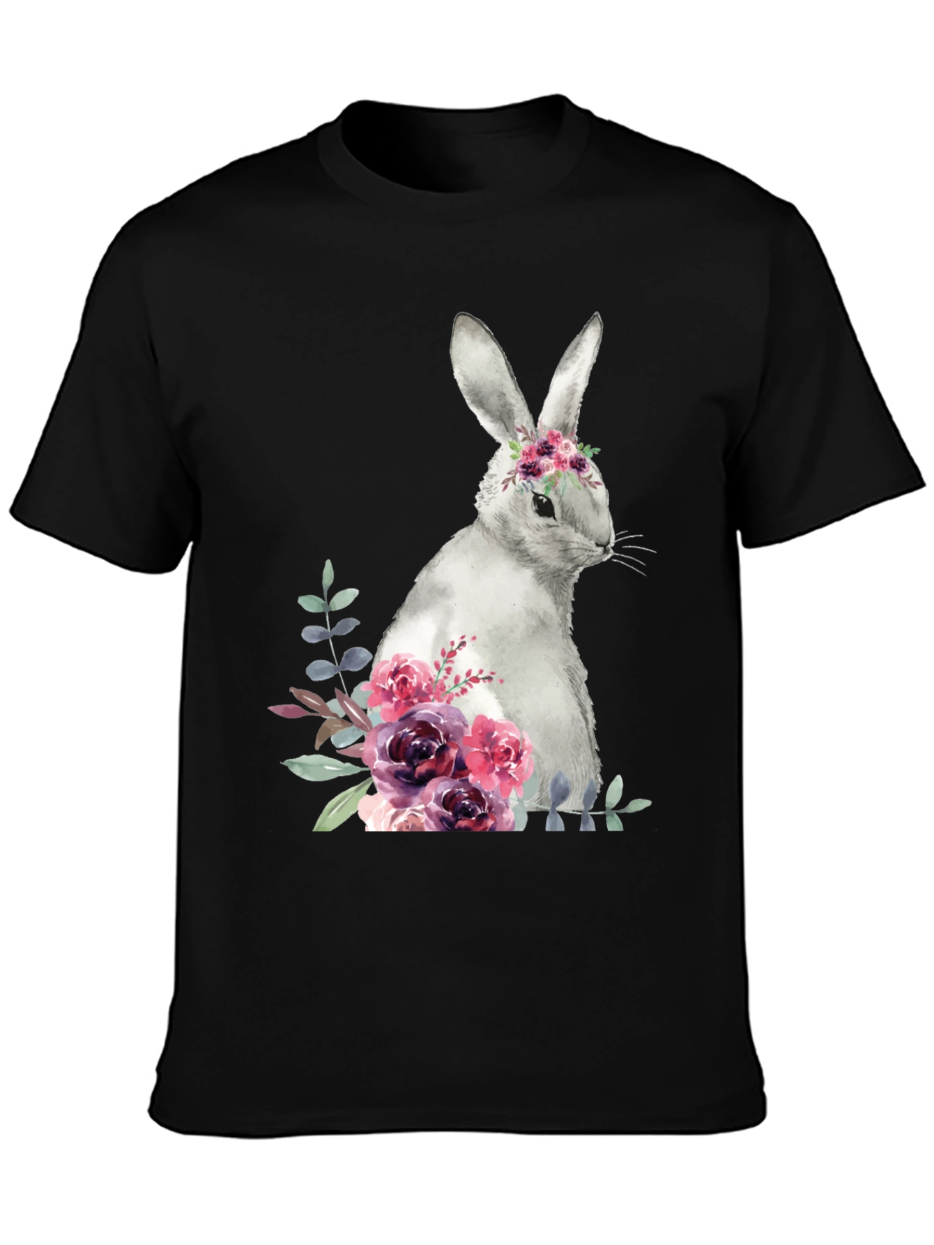 Floral Bunny Graphic T-Shirt