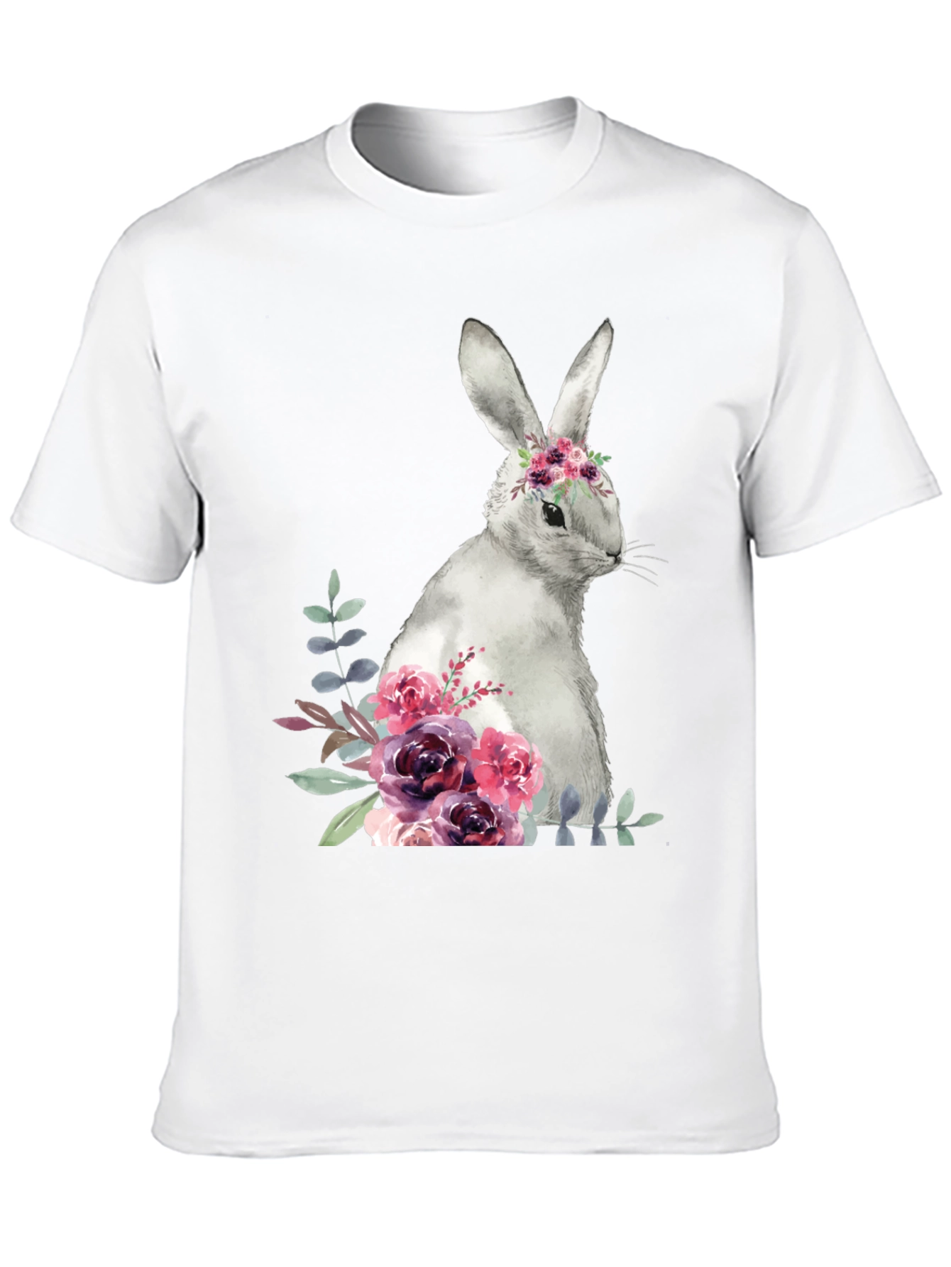 Floral Bunny Graphic T-Shirt
