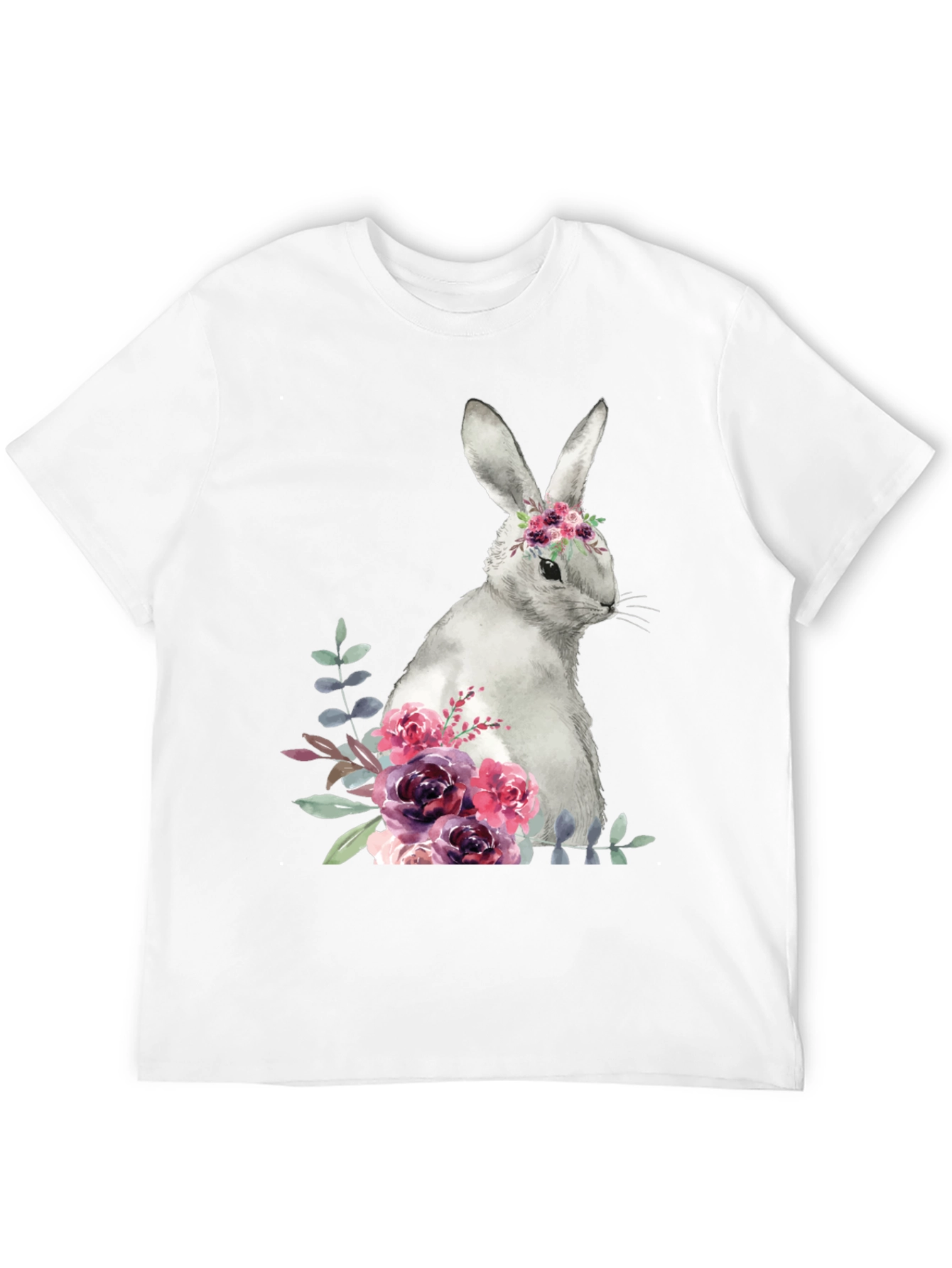 Floral Bunny Graphic T-Shirt