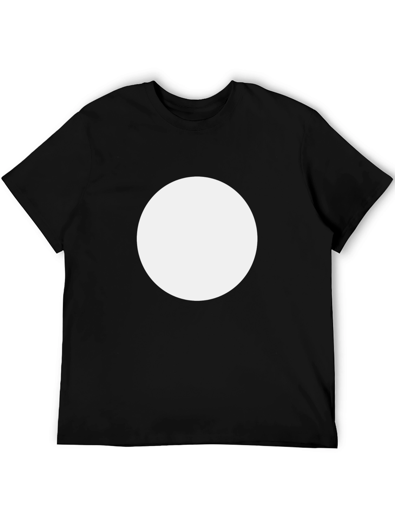 Minimalist Black T-Shirt with White Circle Design
