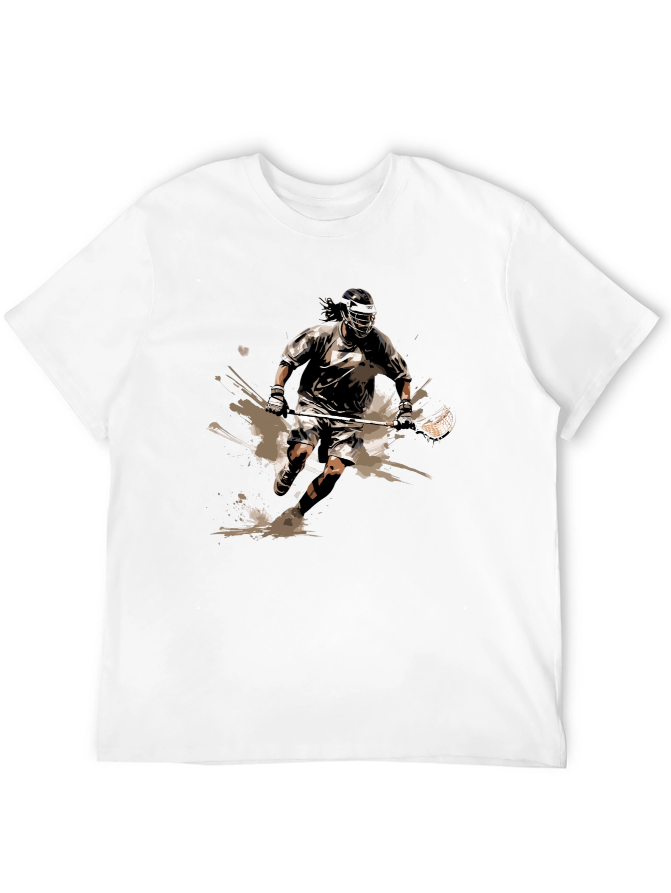 Lacrosse Player Graphic Tee - Black Cotton Comfort