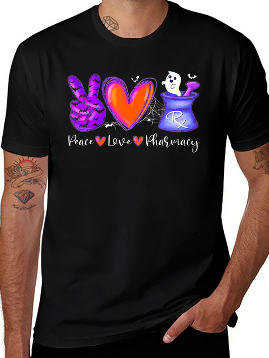 Halloween Pharmacy T-Shirt: Peace Love Pharmacy