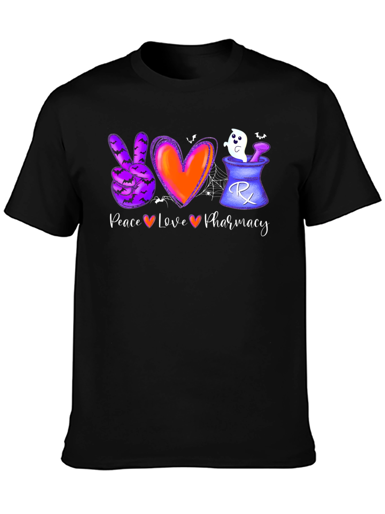Halloween Pharmacy T-Shirt: Peace Love Pharmacy