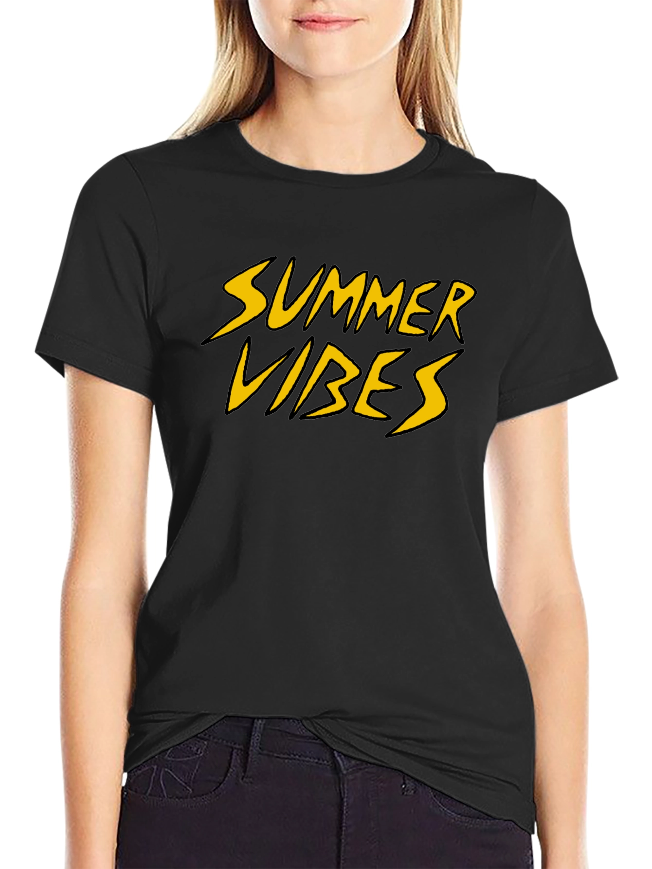 Summer Vibes Graphic Tee - Black