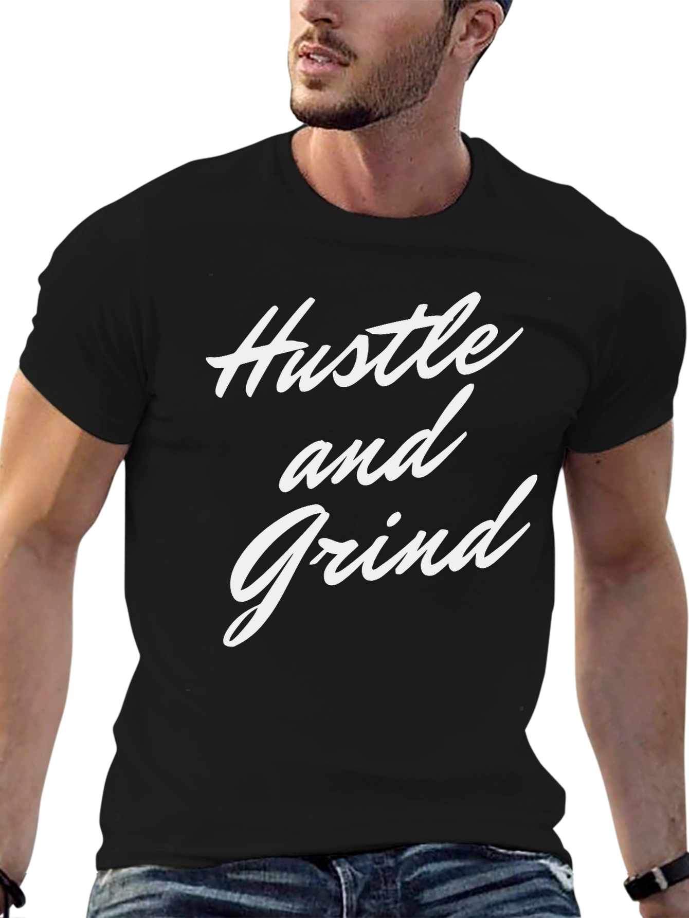 Hustle and Grind Black Graphic Tee