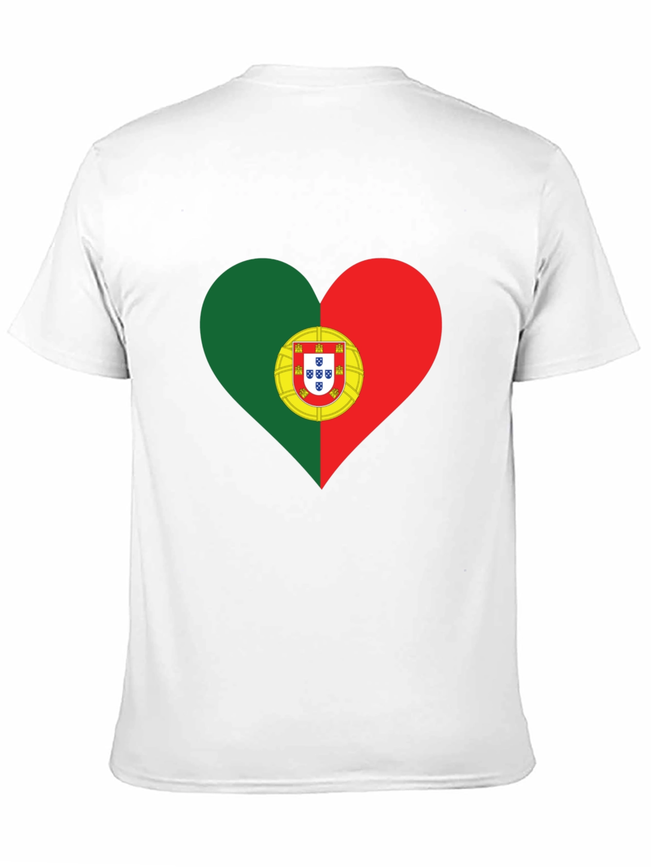Portugal Flag Heart T-Shirt - Black Tee