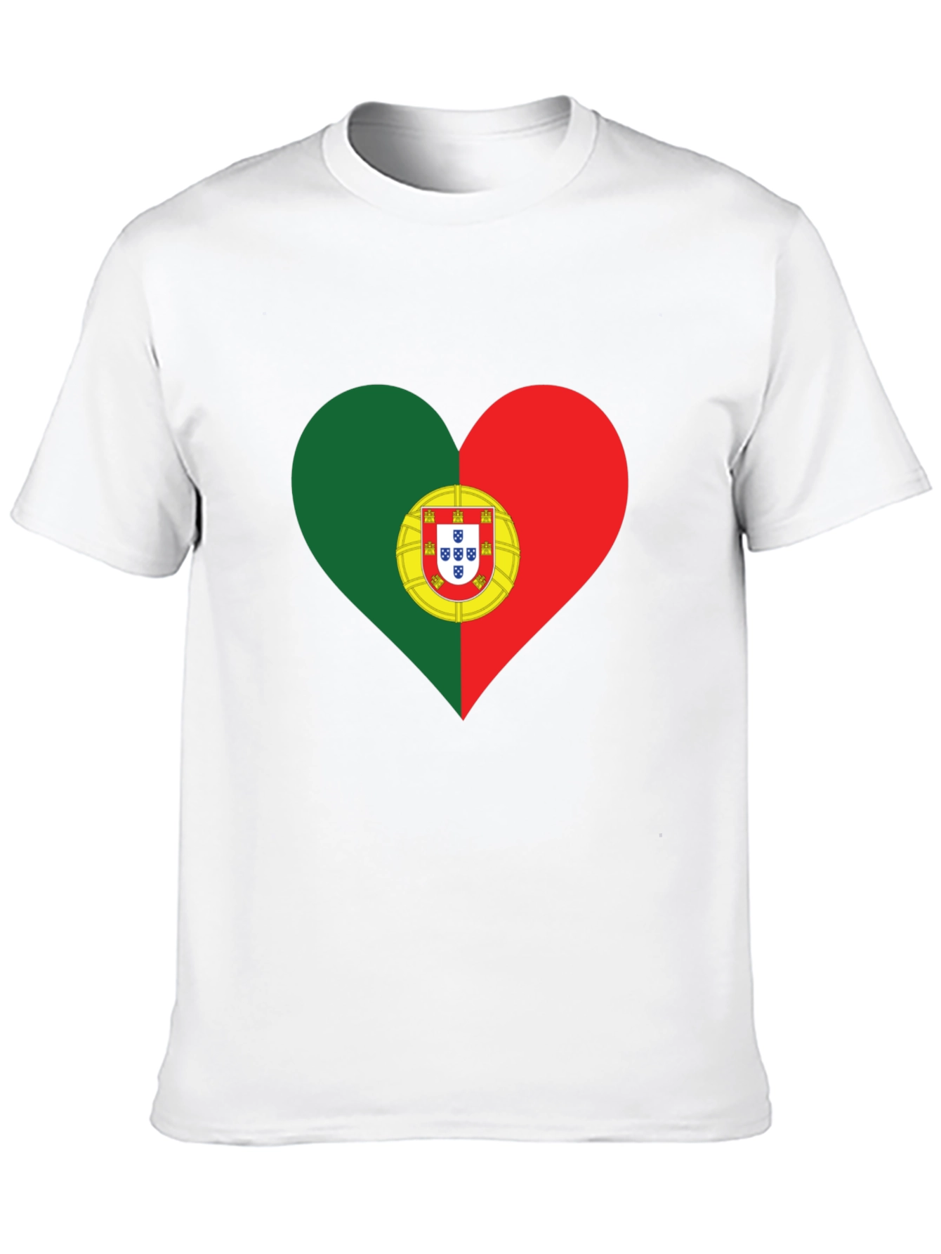 Portugal Flag Heart T-Shirt - Black Tee