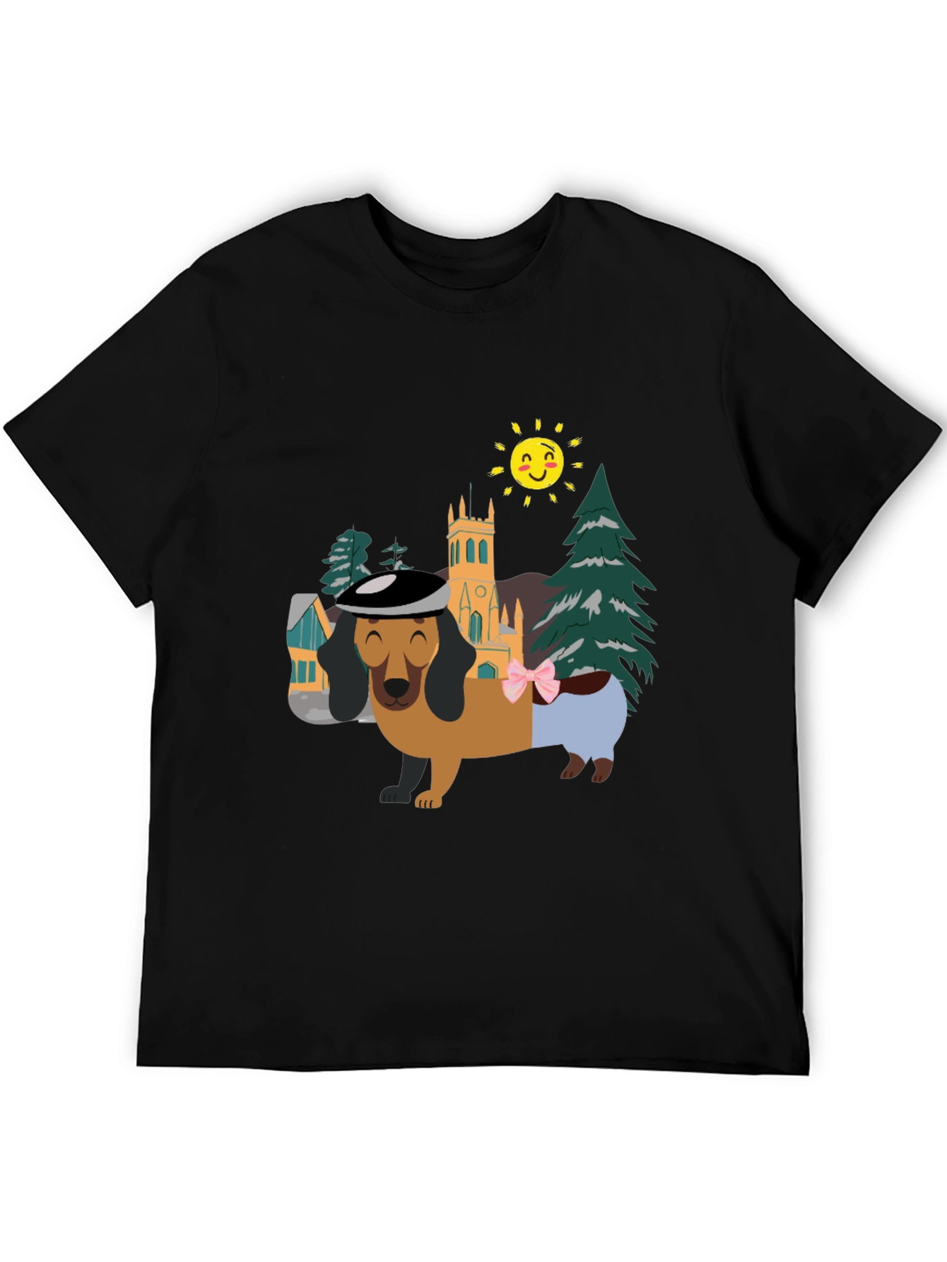 Dachshund Landscape Graphic Tee - Stylish & Fun!