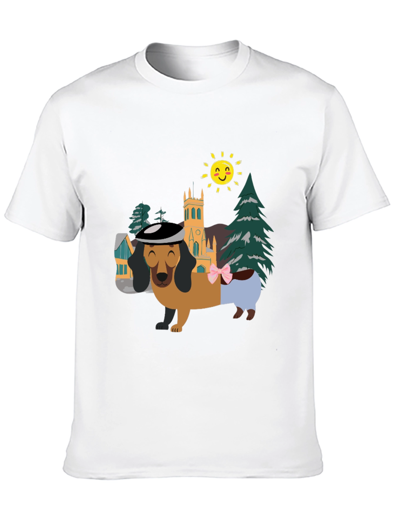 Dachshund Landscape Graphic Tee - Stylish & Fun!