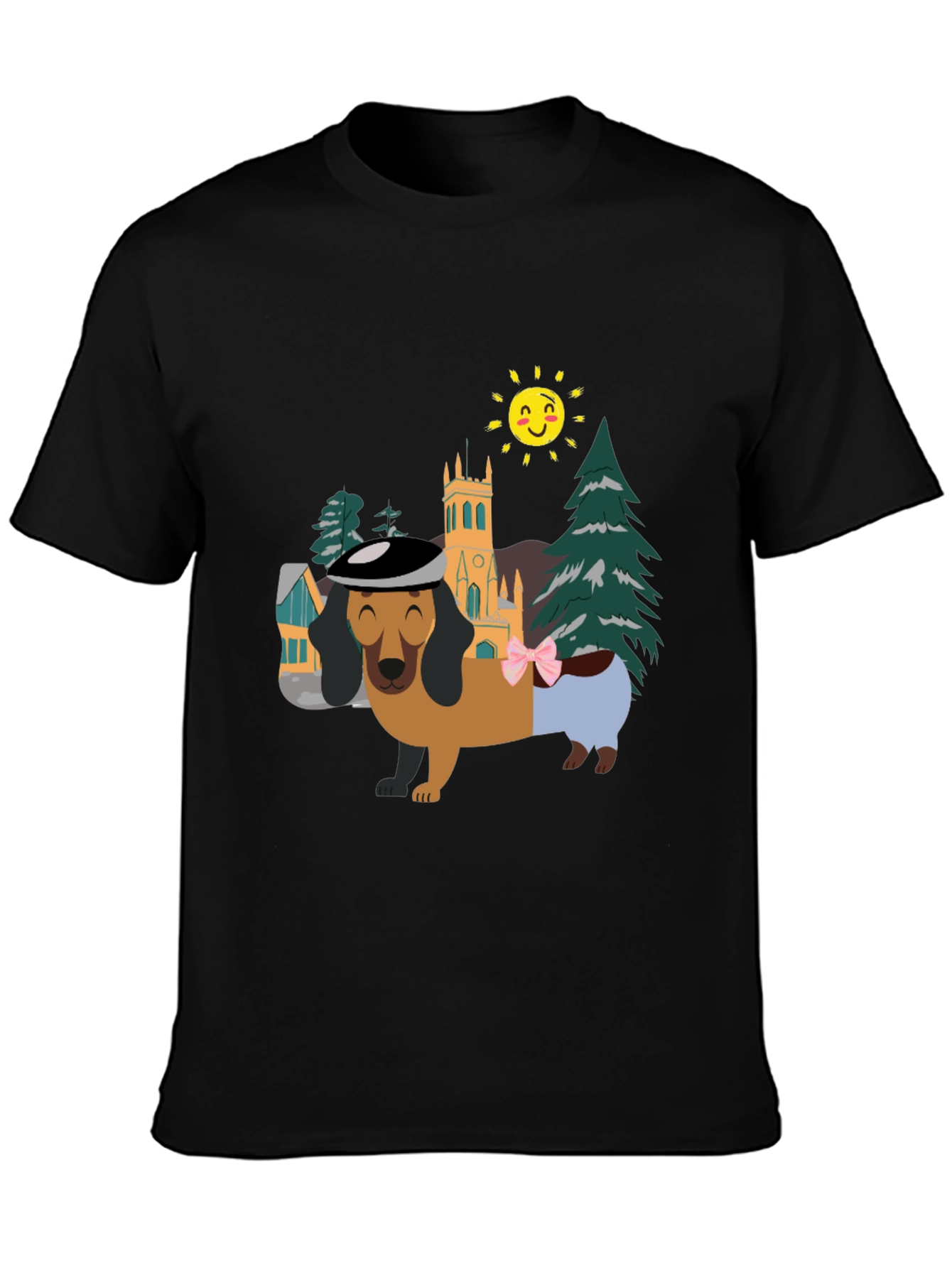 Dachshund Landscape Graphic Tee - Stylish & Fun!