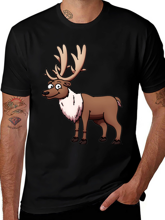 Reindeer Graphic T-Shirt - Festive Casual Wear