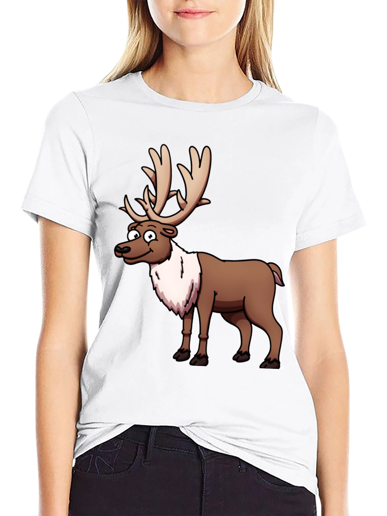 Reindeer Graphic T-Shirt - Festive Casual Wear