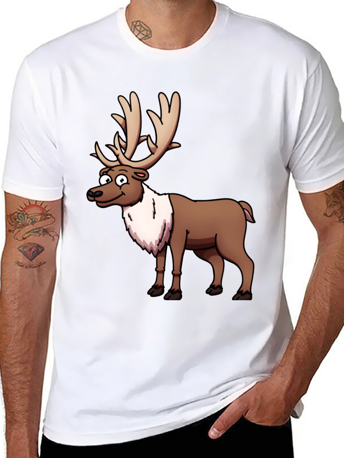Reindeer Graphic T-Shirt - Festive Casual Wear
