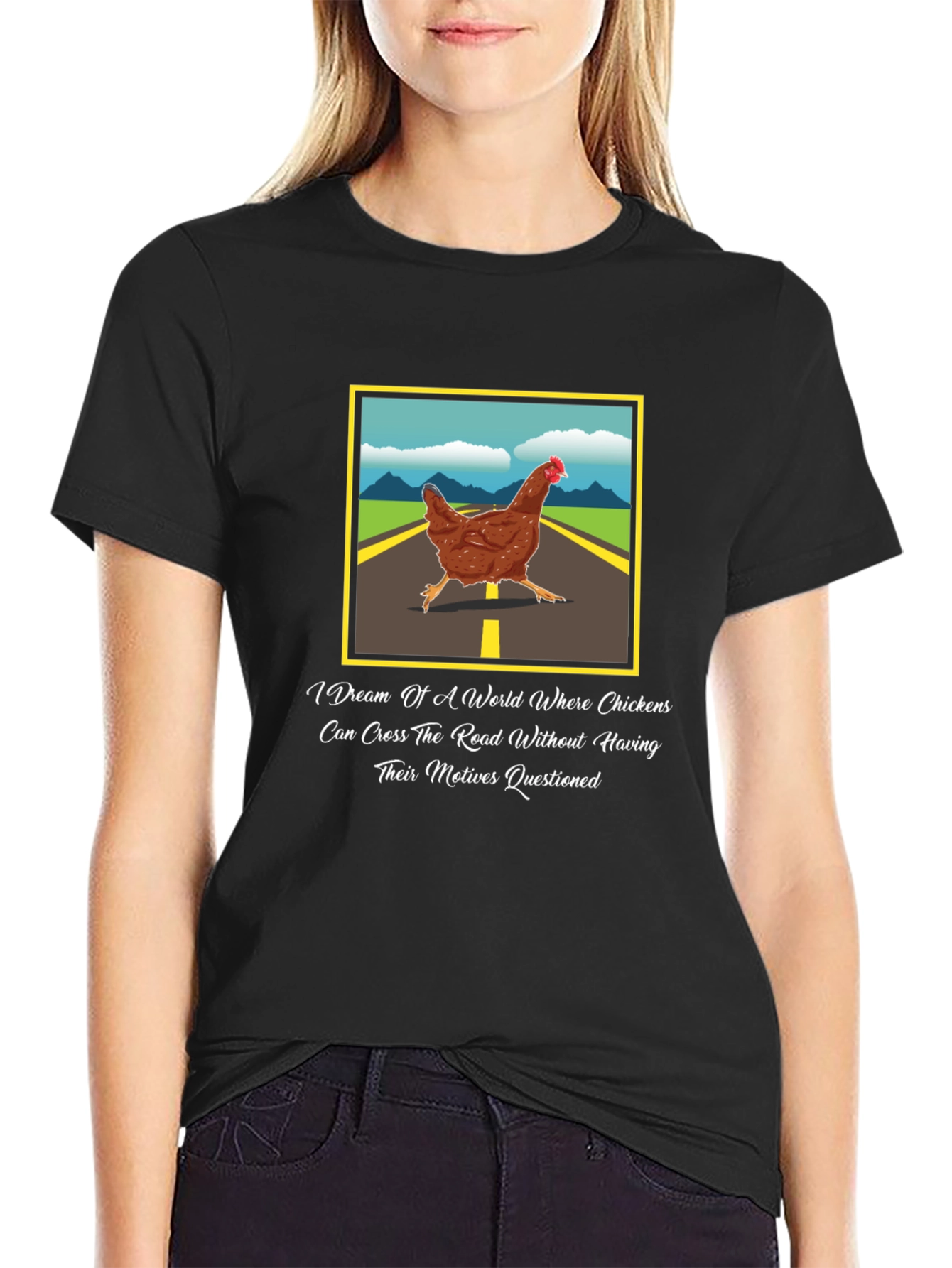 Chicken Crossing T-Shirt: Why Did The Chicken Cross?