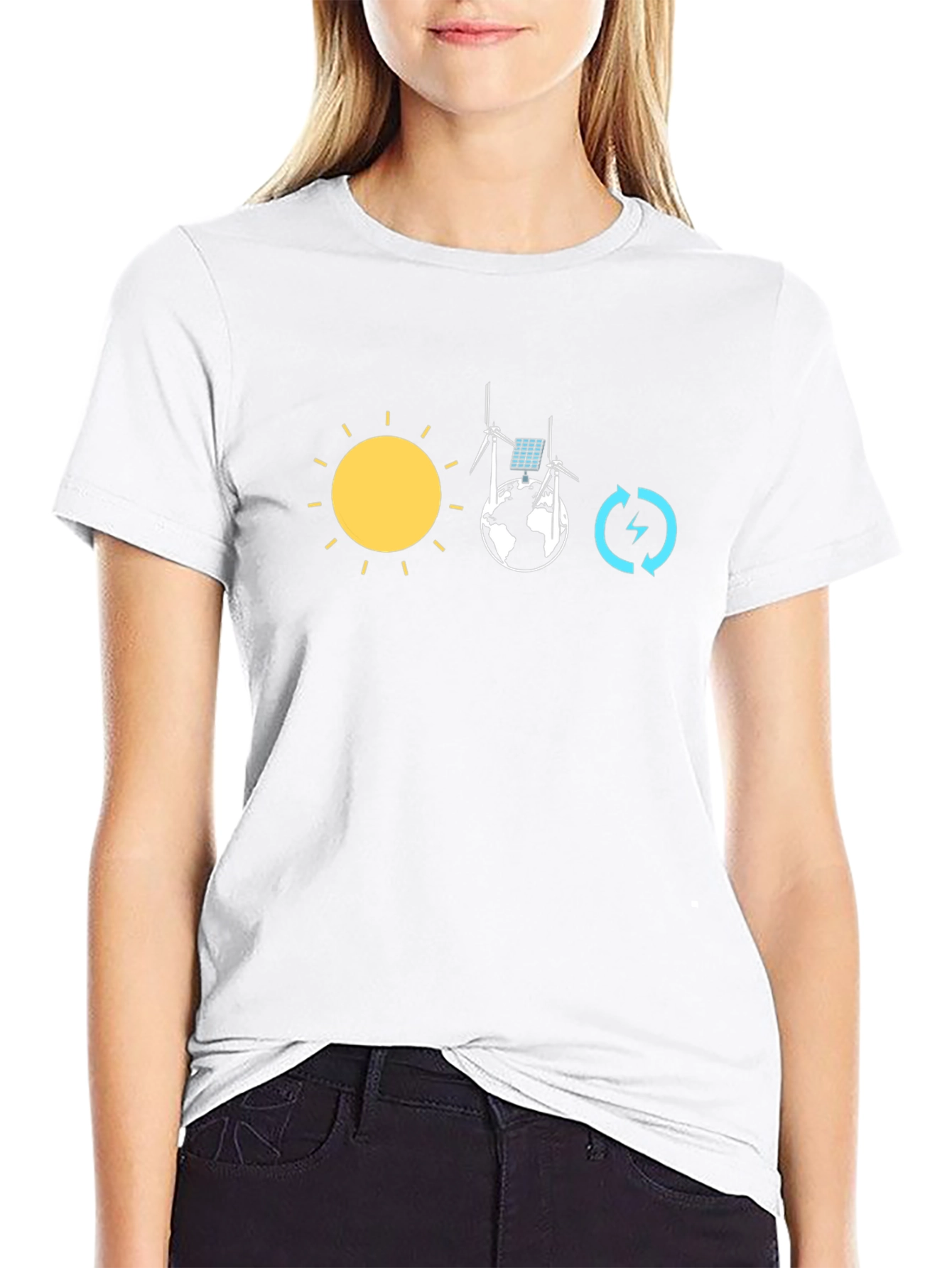 Eco-Friendly T-Shirt: Solar Wind and Energy Circle Design