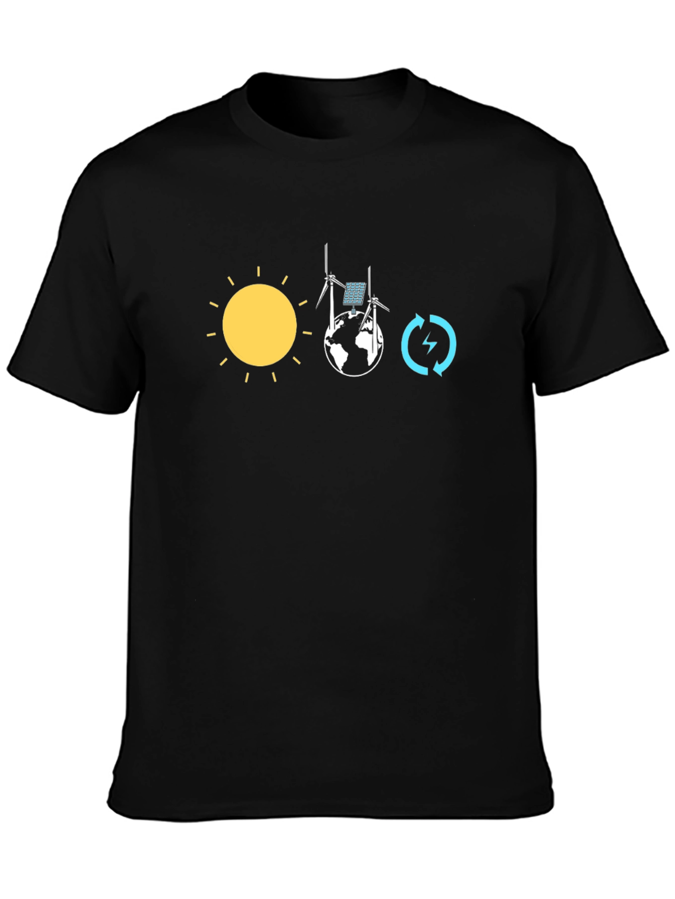 Eco-Friendly T-Shirt: Solar Wind and Energy Circle Design