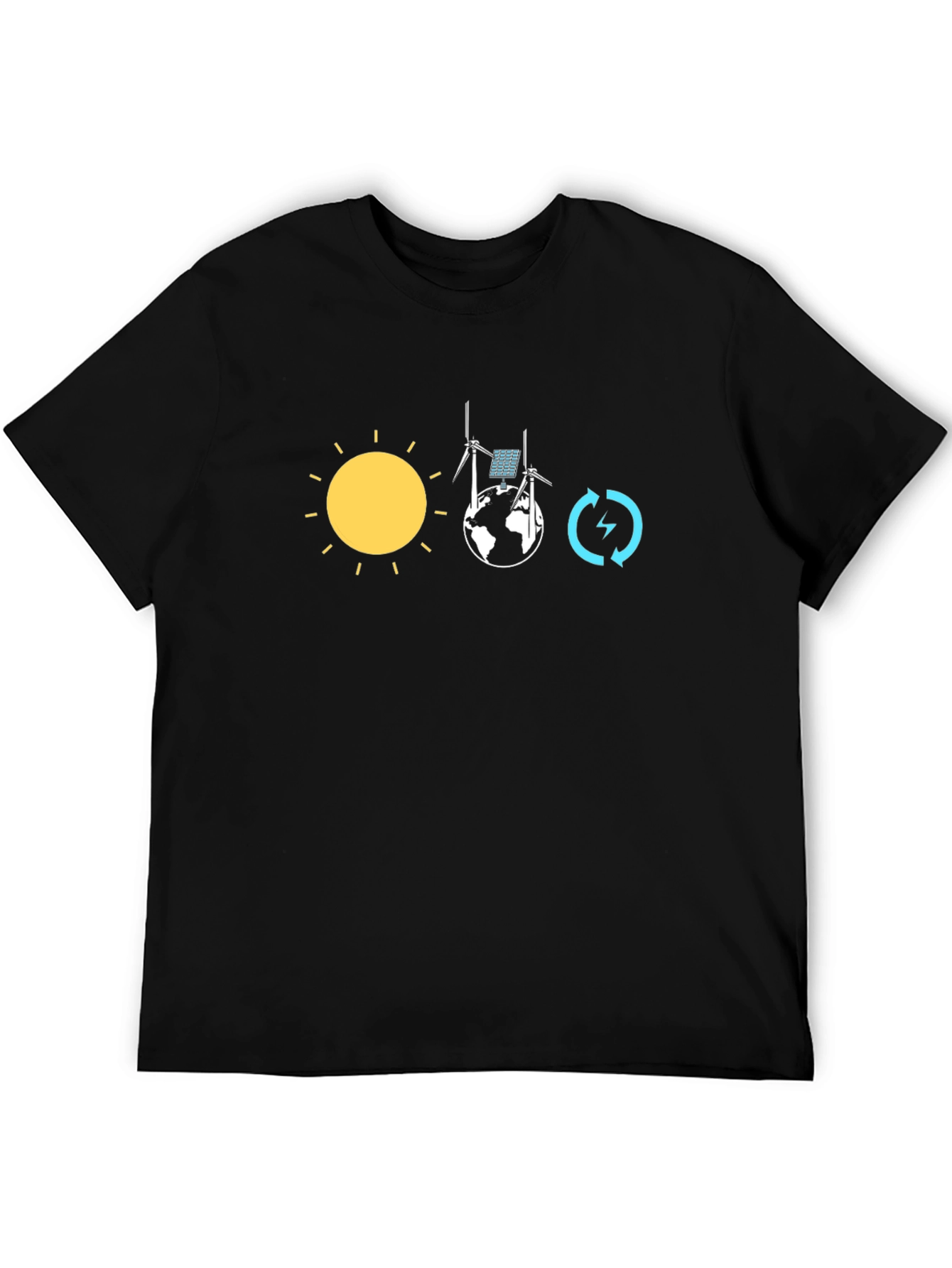 Eco-Friendly T-Shirt: Solar Wind and Energy Circle Design