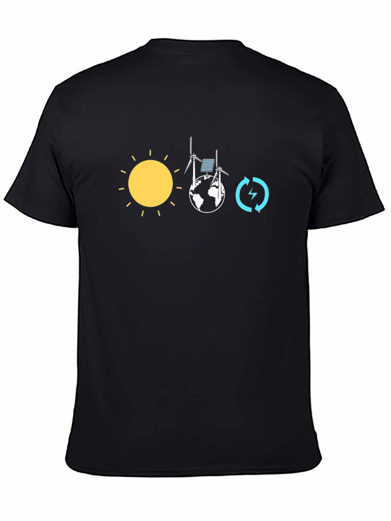Eco-Friendly T-Shirt: Solar Wind and Energy Circle Design