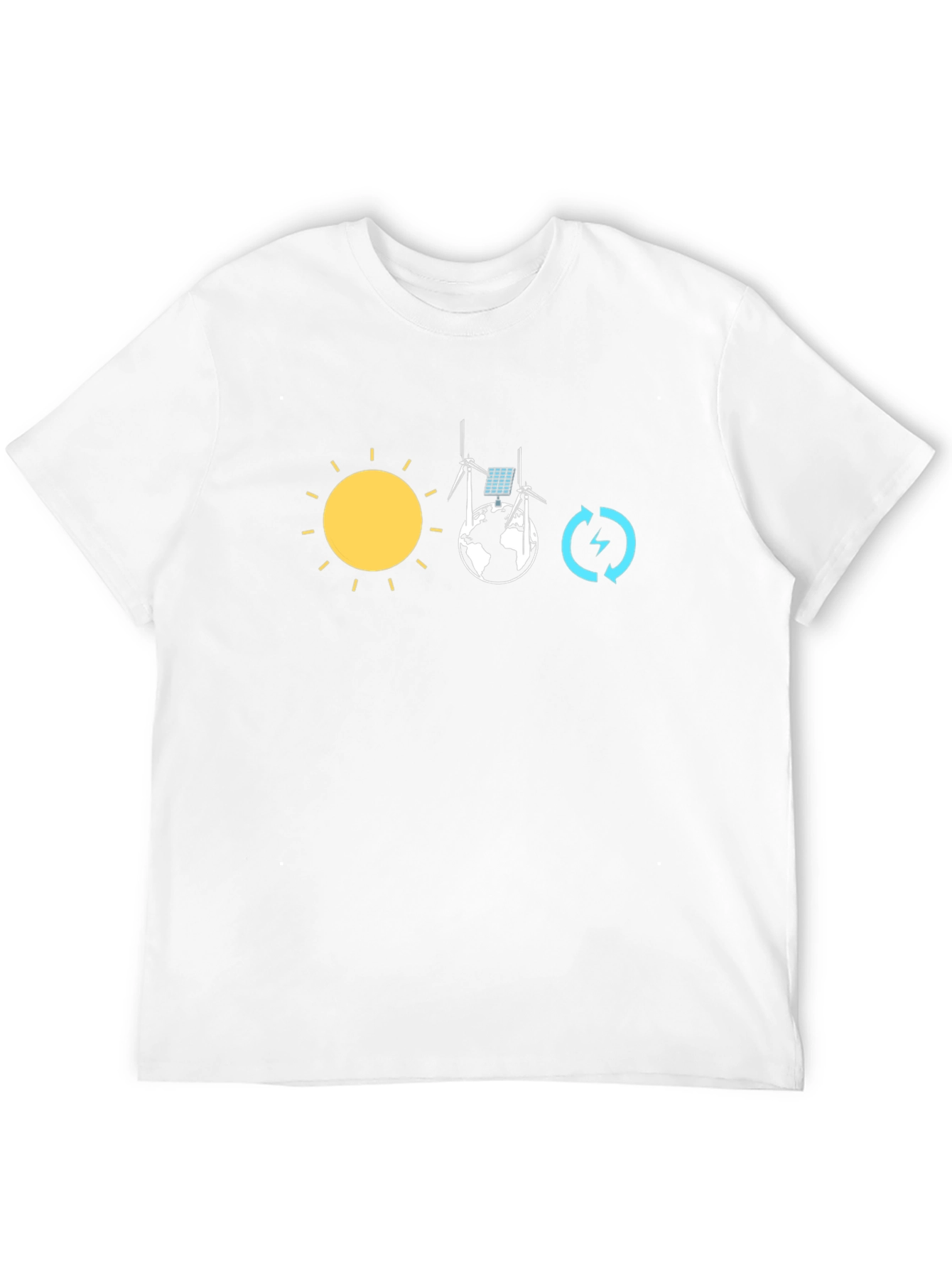 Eco-Friendly T-Shirt: Solar Wind and Energy Circle Design