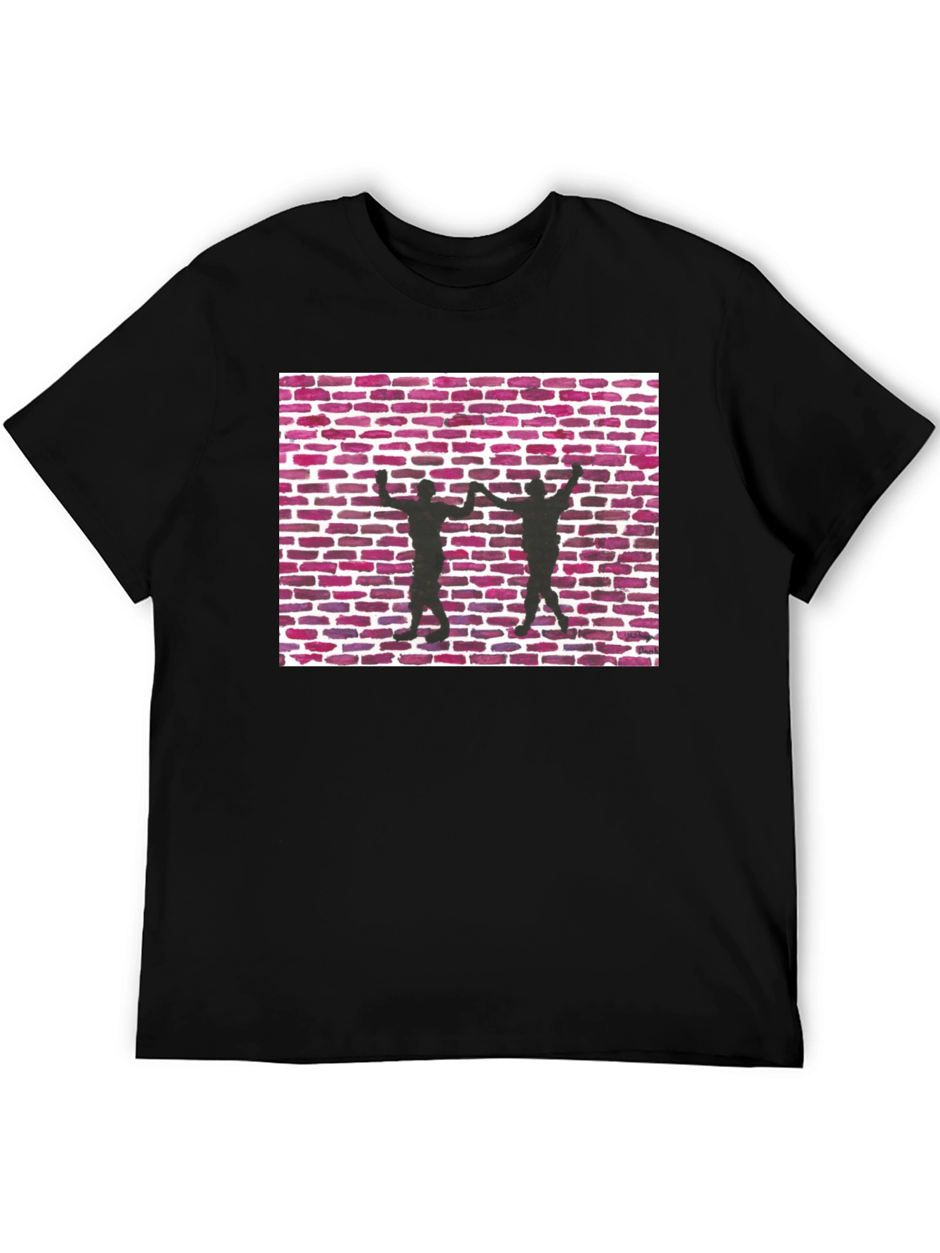 Brick Wall Dance Silhouette Graphic Tee - Black