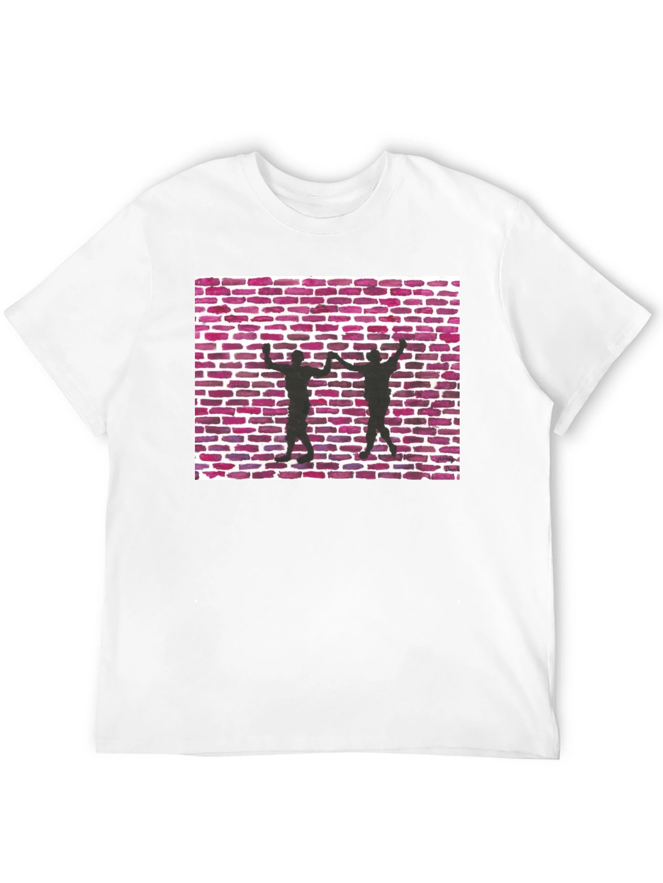 Brick Wall Dance Silhouette Graphic Tee - Black