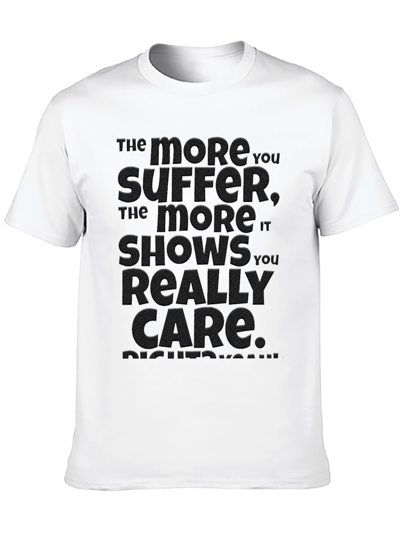Embossed Suffer Care Graphic T-Shirt