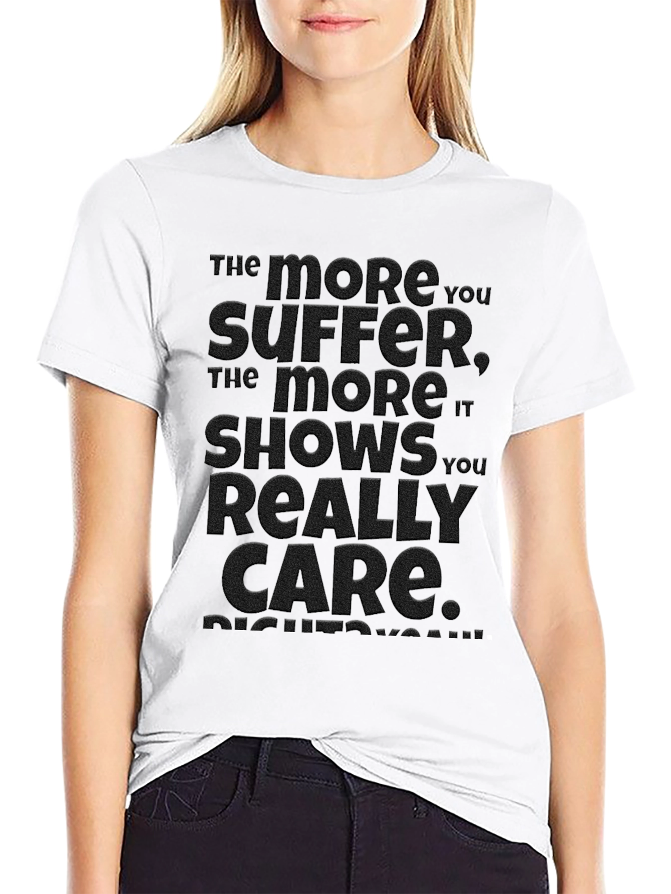 Embossed Suffer Care Graphic T-Shirt