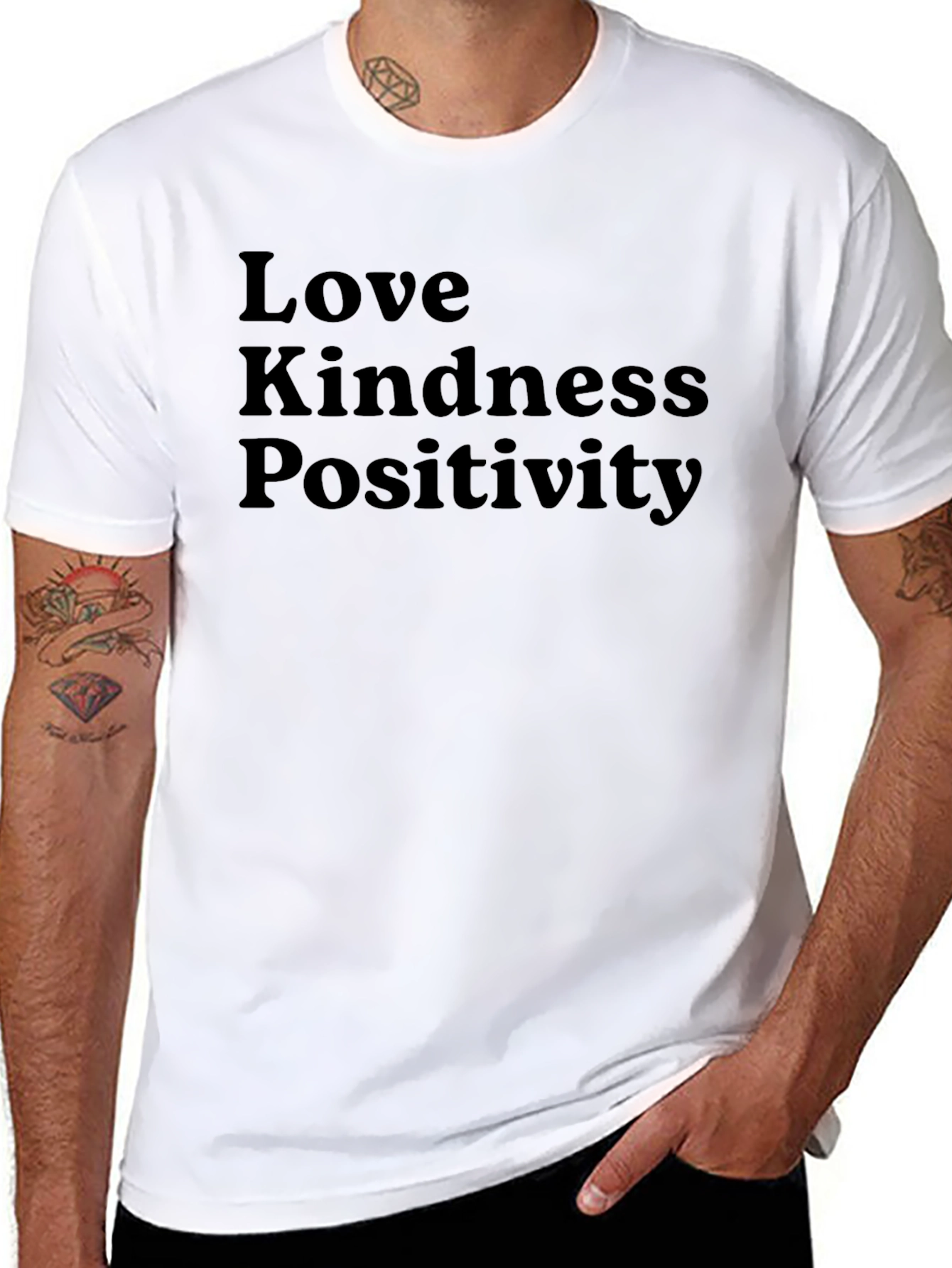 Love Kindness Positivity Black T-Shirt