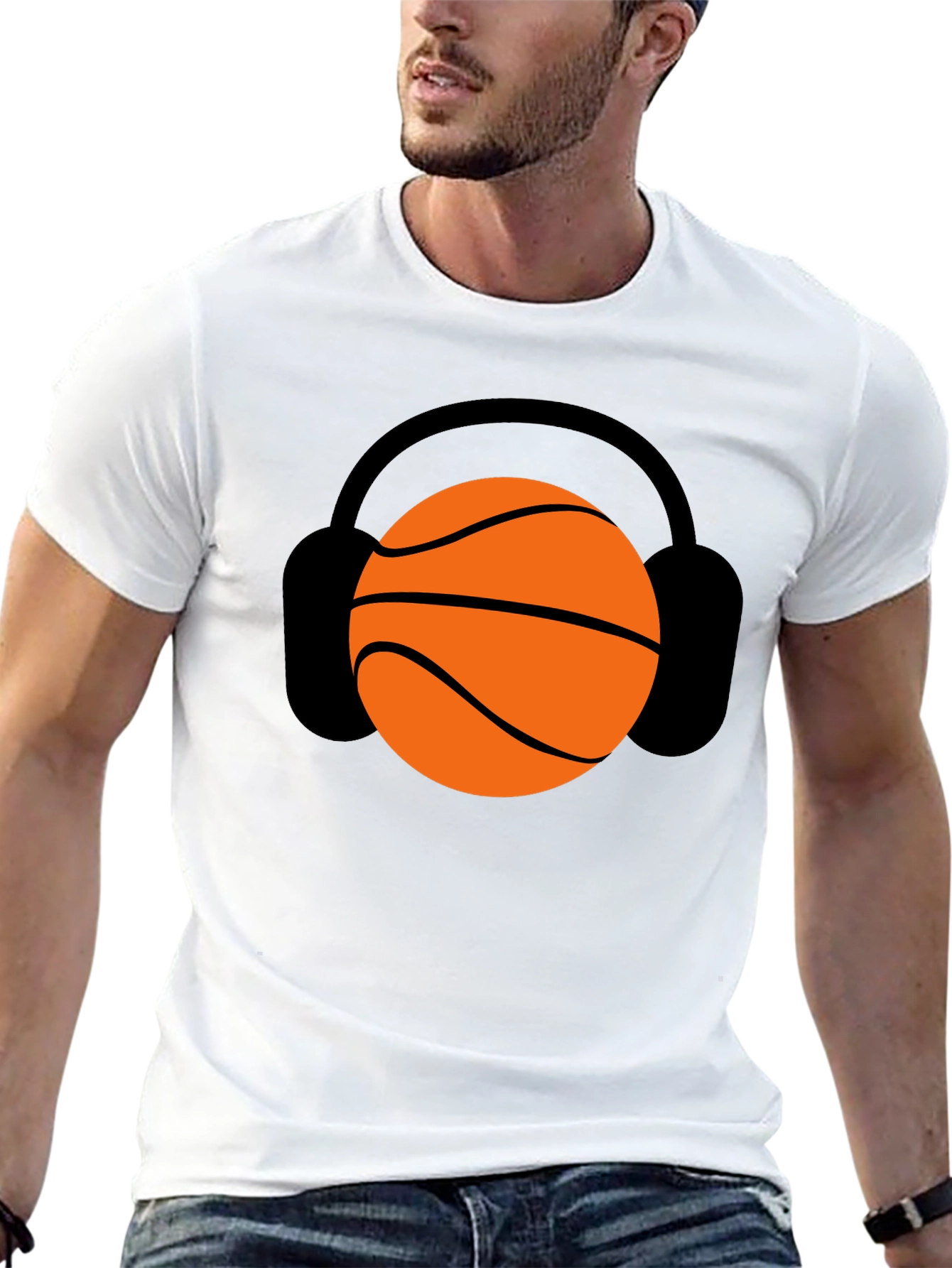 Basketball Headphones Graphic Tee - Stylish Unisex T-Shirt