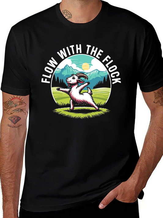 Flow With The Flock Yoga Goat T-Shirt