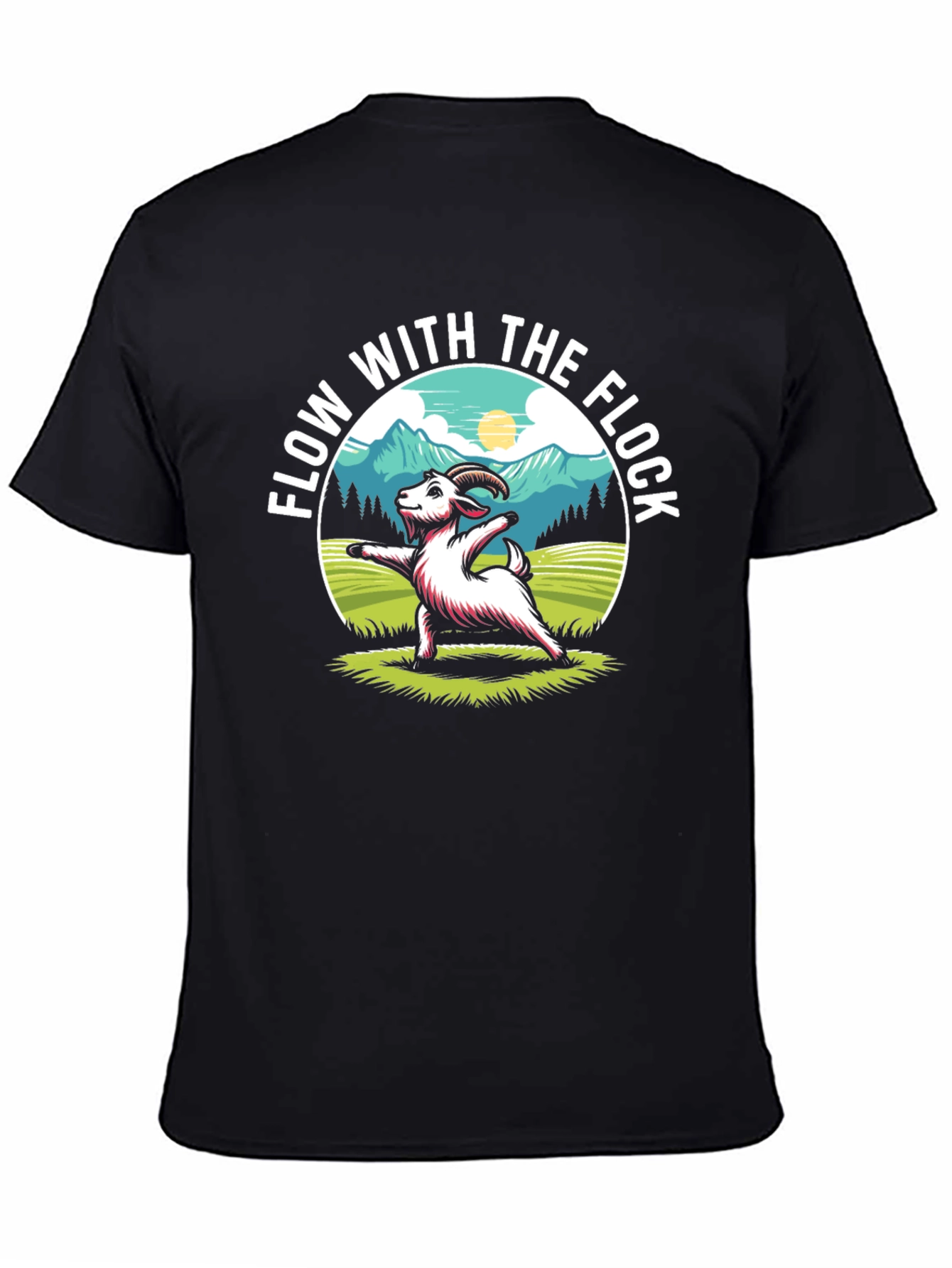 Flow With The Flock Yoga Goat T-Shirt