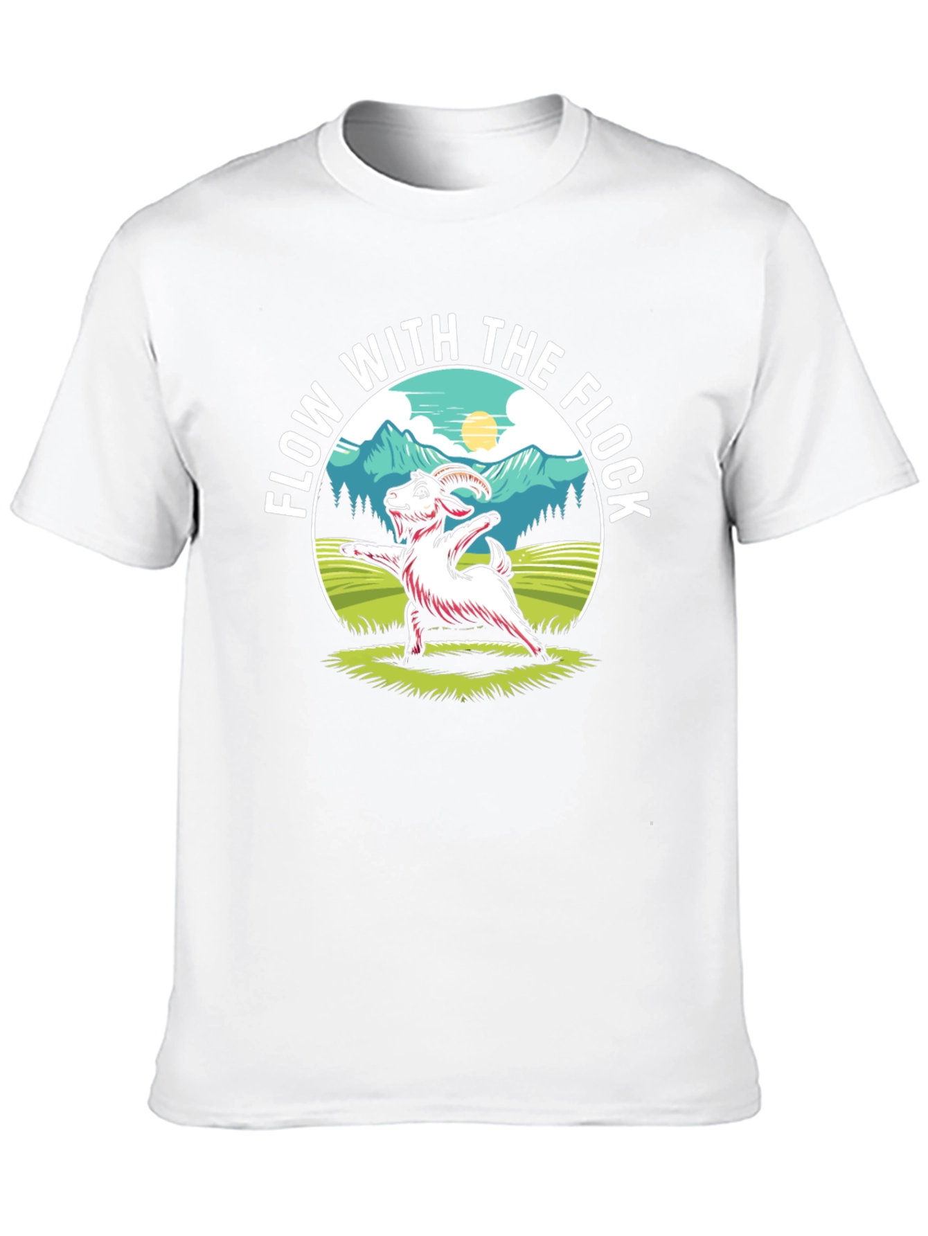 Flow With The Flock Yoga Goat T-Shirt