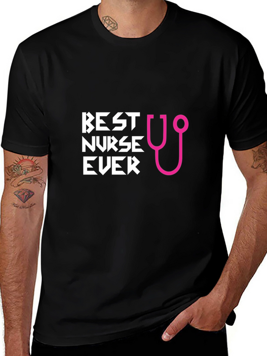 Best Nurse Ever Graphic T-Shirt - Black