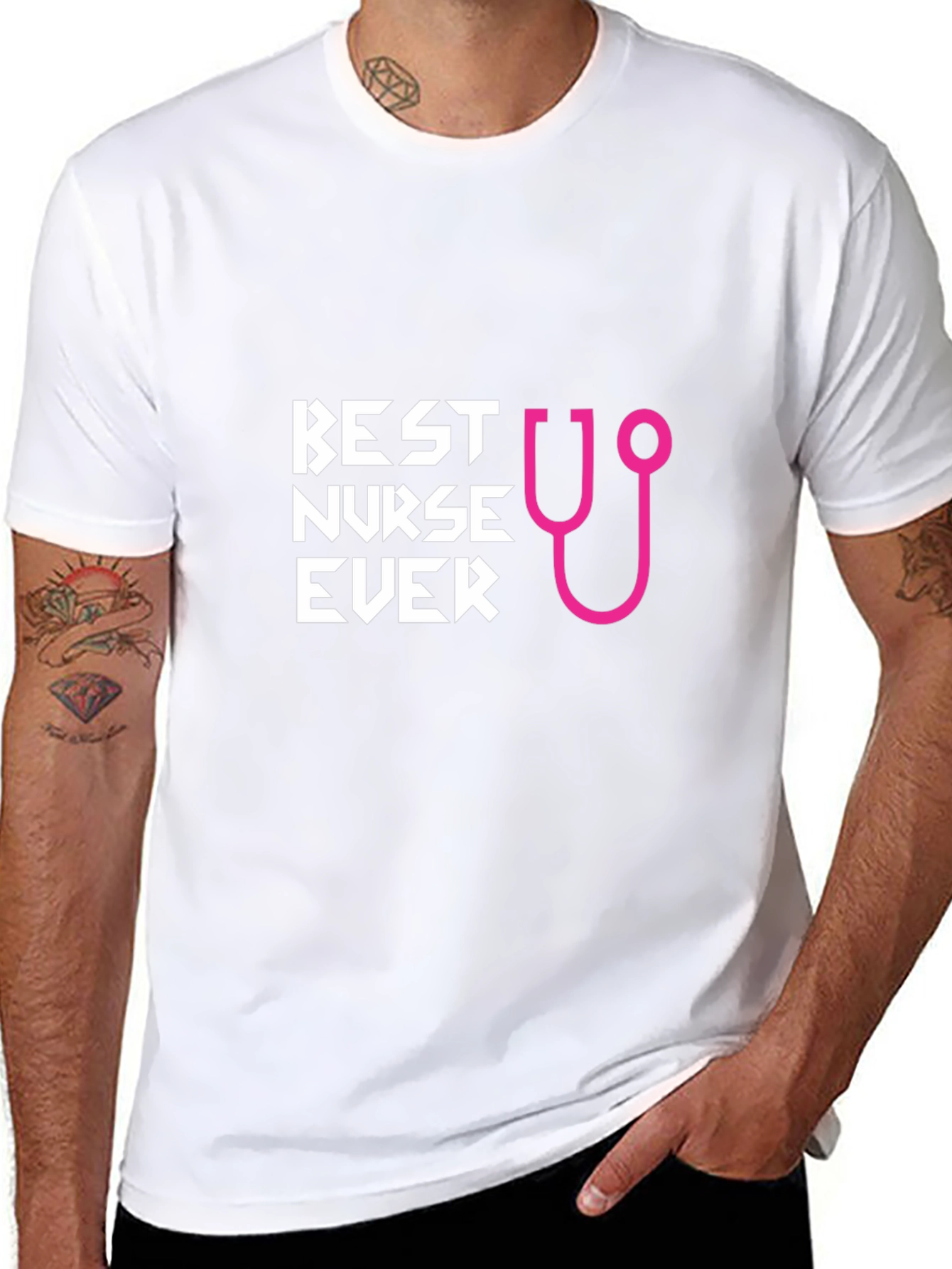 Best Nurse Ever Graphic T-Shirt - Black