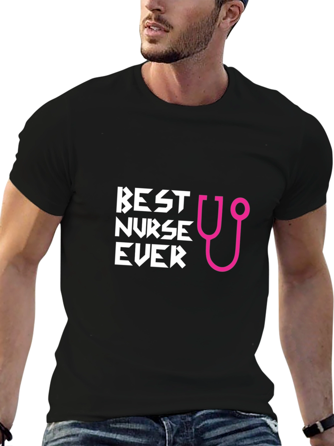 Best Nurse Ever Graphic T-Shirt - Black