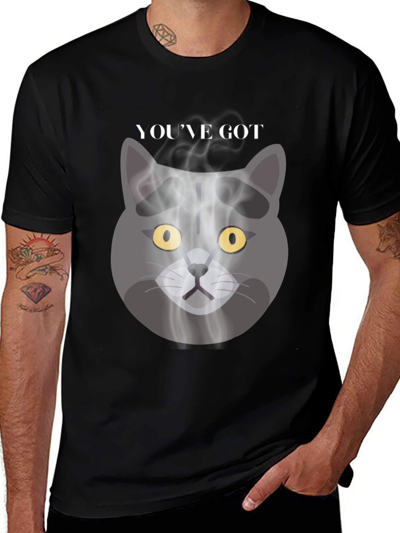 Smoky Cat Graphic Tee - Youve Got Mail Vibes