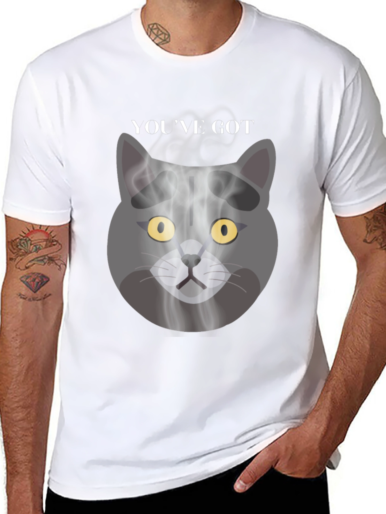Smoky Cat Graphic Tee - Youve Got Mail Vibes