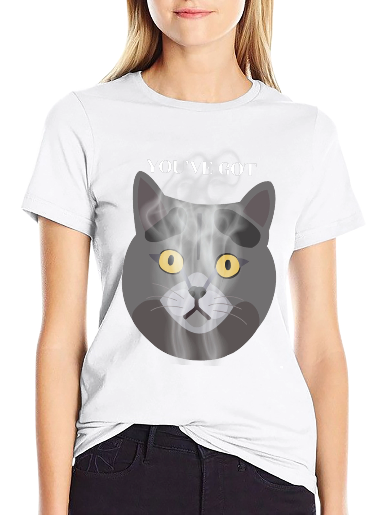 Smoky Cat Graphic Tee - Youve Got Mail Vibes